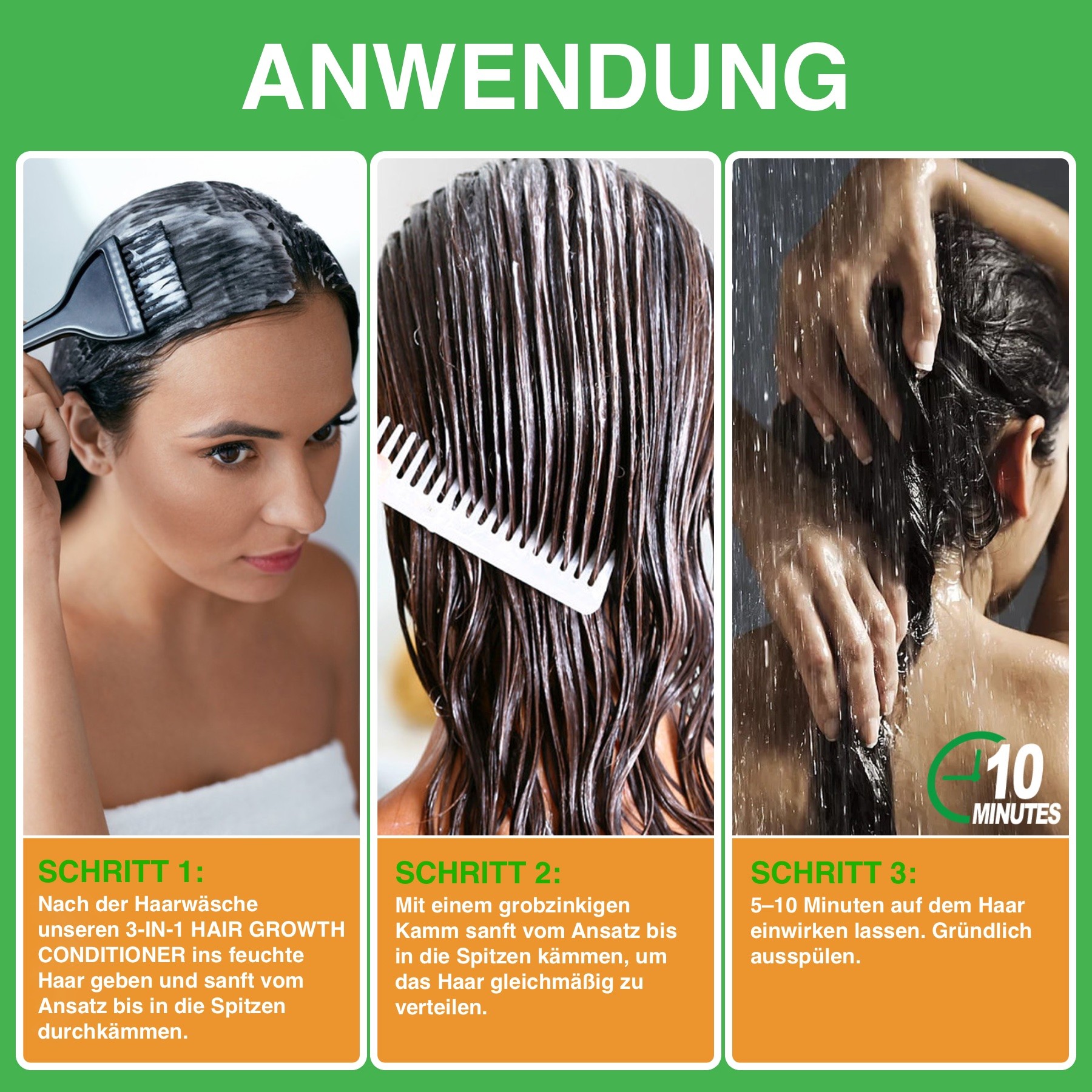 3-in-1 Conditioner mit Rosmarinöl, Rizinusöl und Batana Öl für Haarpflege 