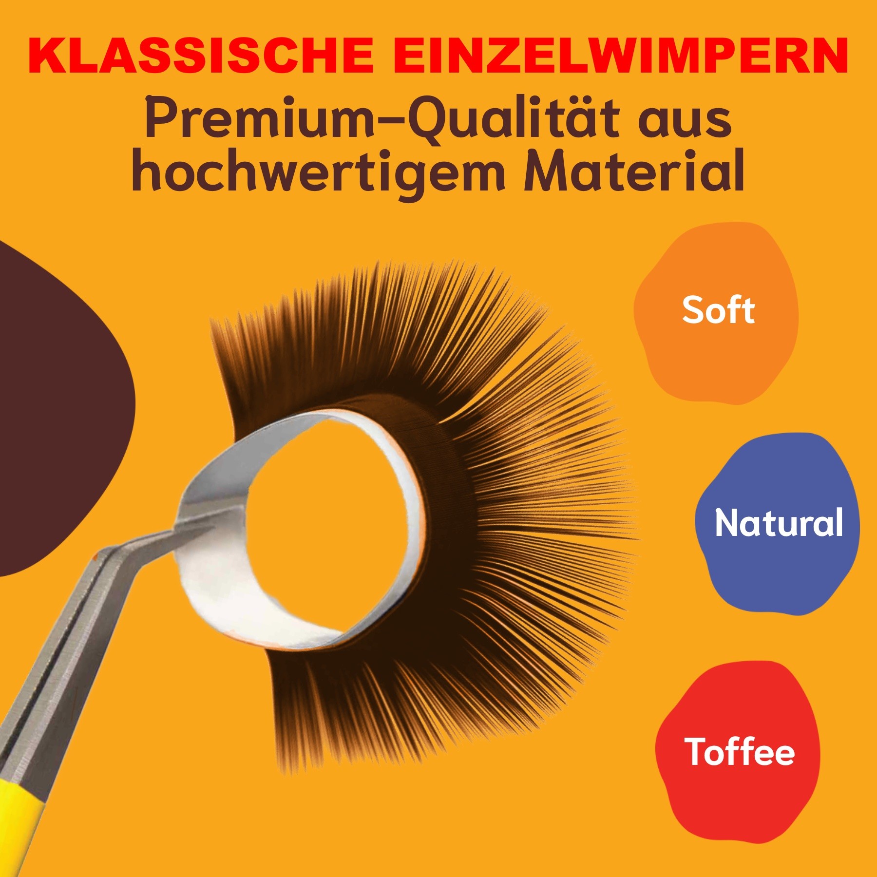 Wimpernverlängerung hellbraun Einzelwimpern Rili Toffee