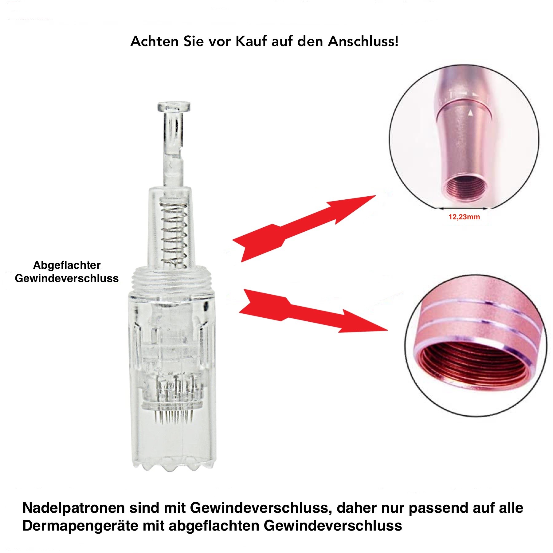 Dermapen Microneedling Nadeln Ersatzköpfe für TBPHP Geräte mit Gewinde