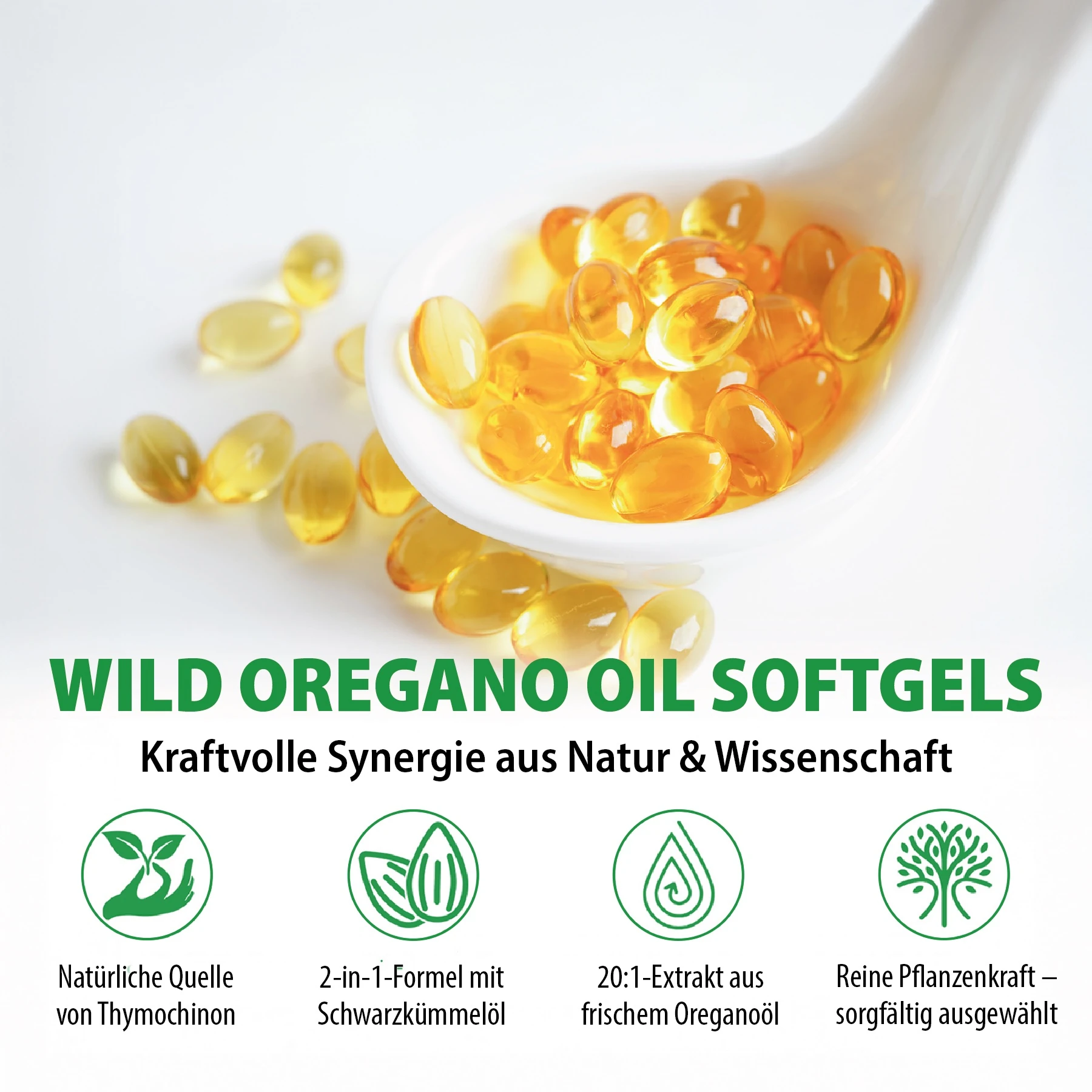 Oregano Öl mit Schwarzkümmelöl 6000 mg 