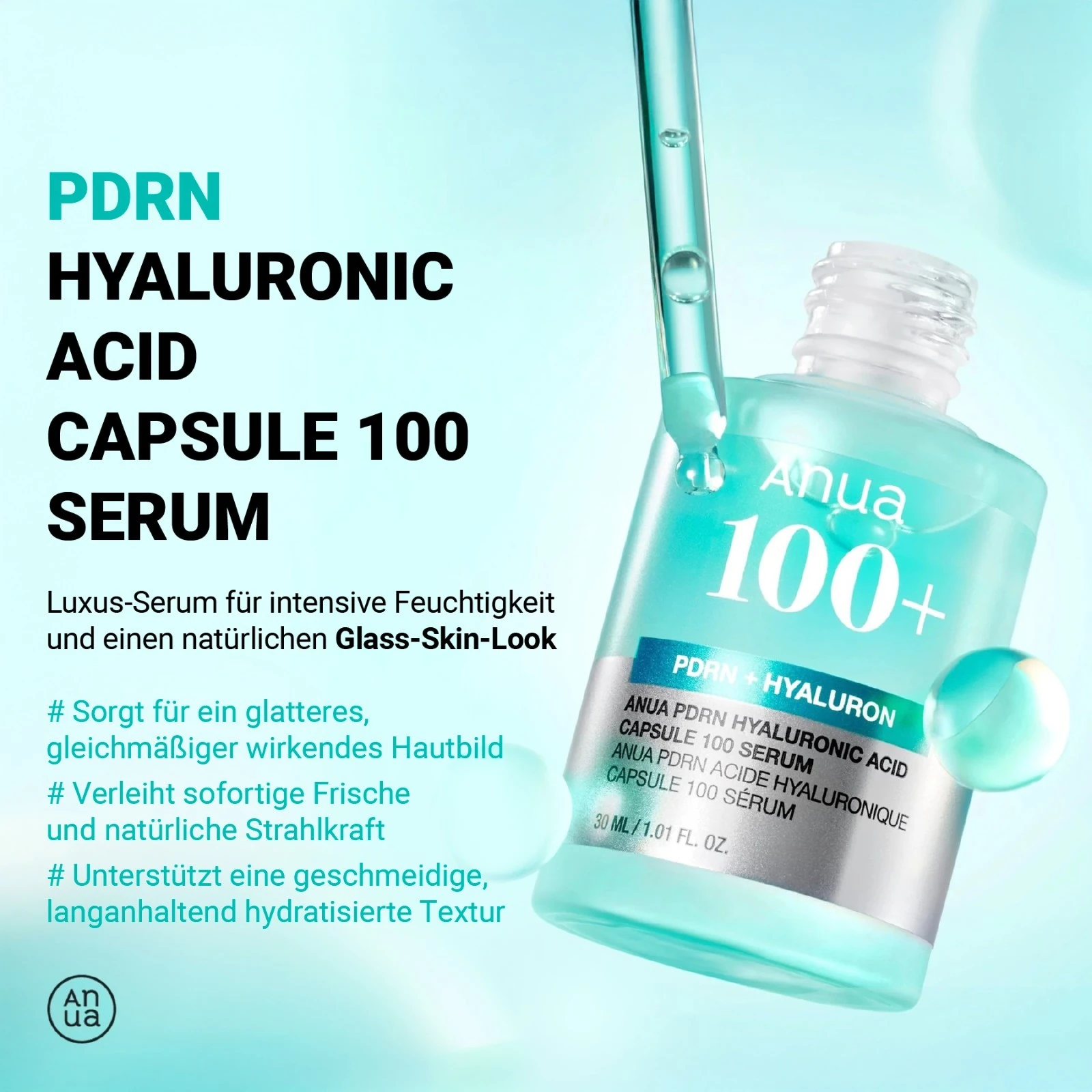 ANUA Hyaluronic Acid Capsule 100+ Serum Gesichtsserum Feuchtigkeitsserum für Gesicht 
