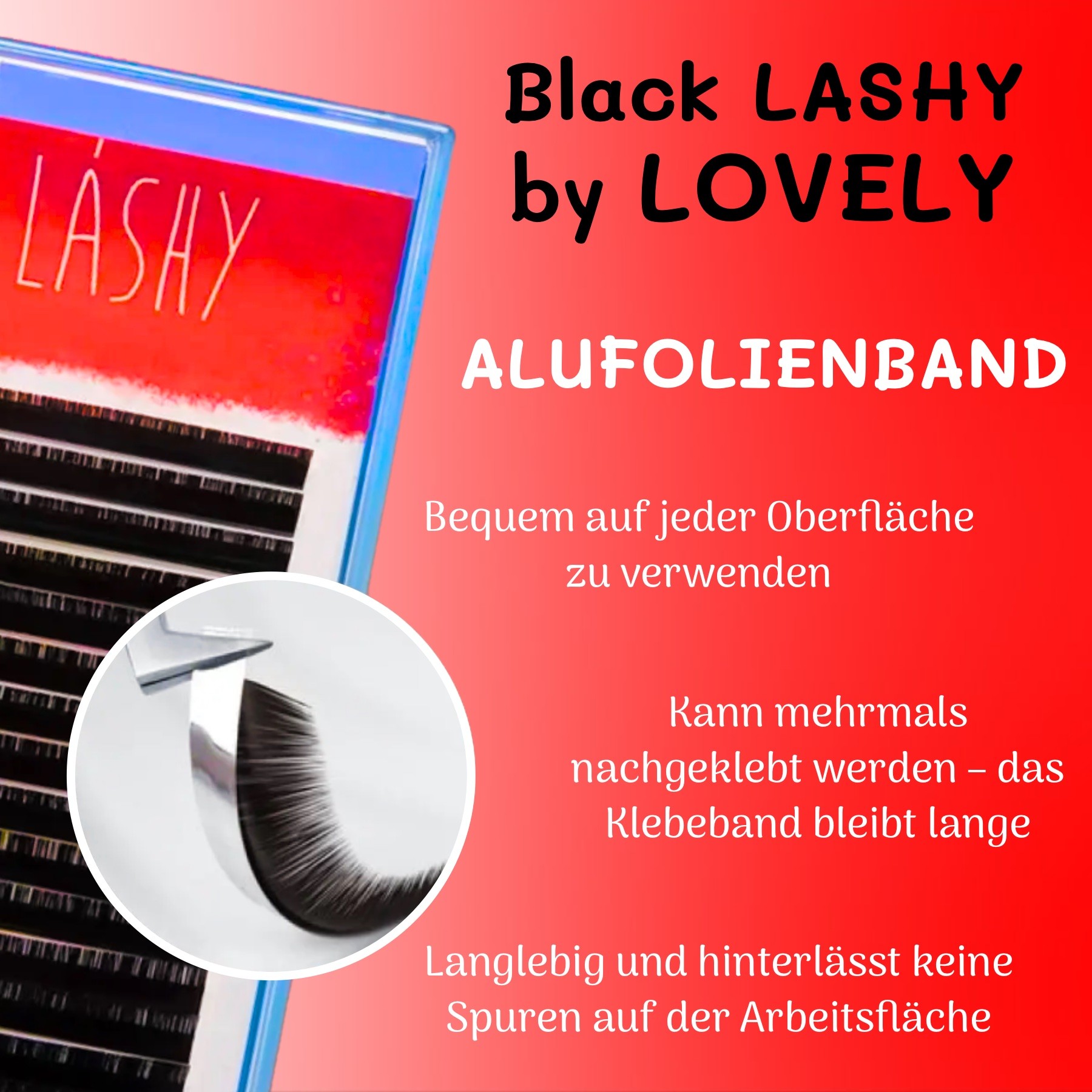 Einzelwimpern Black LASHY Neu  C, D, L und M Biegung