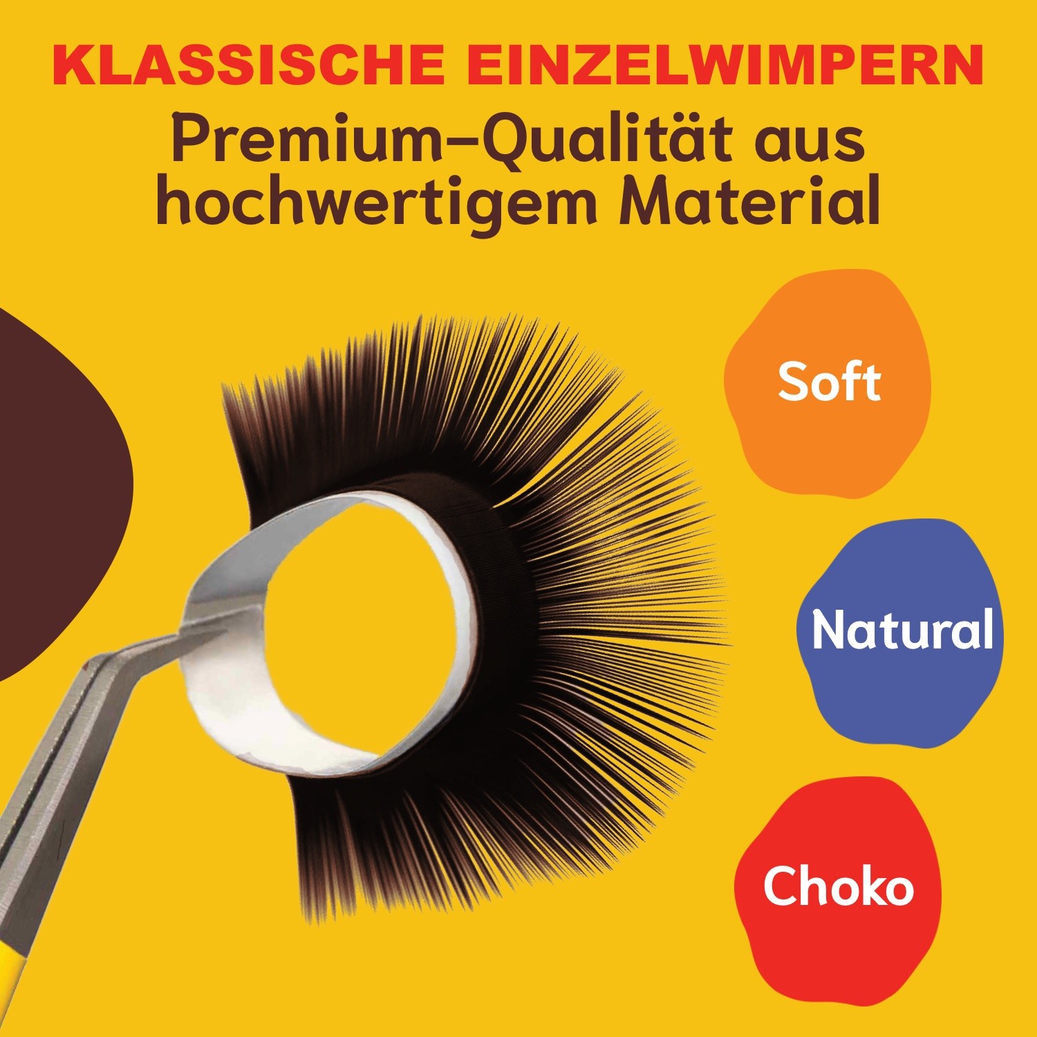 Wimpernverlängerung dunkel braune Einzelwimpern  Rili Choco