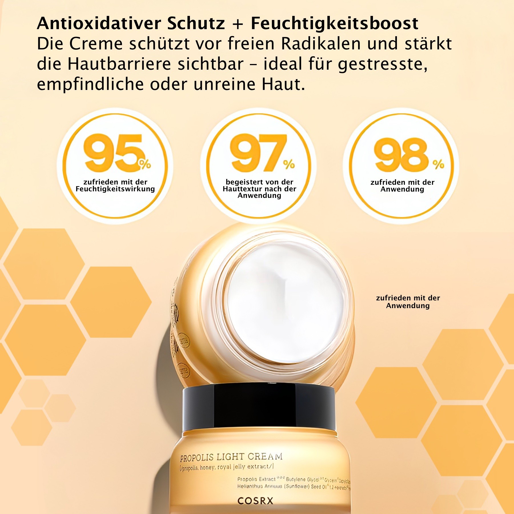 Gesicht Creme Gesichtscreme Tagescreme Pflegecreme COSRX Propolis Light Cream
