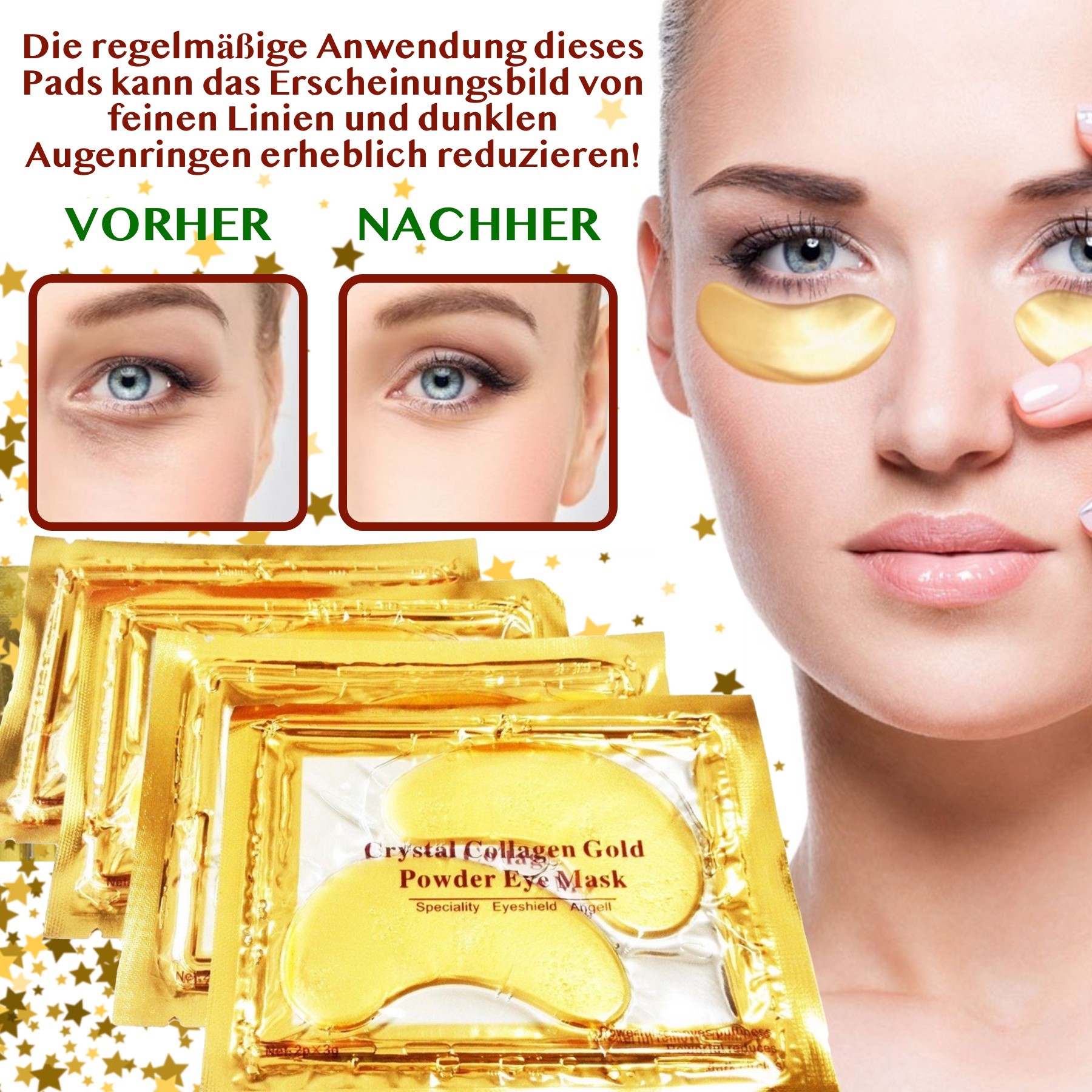 Crystal Biocollagen Gold Gel Augenpads