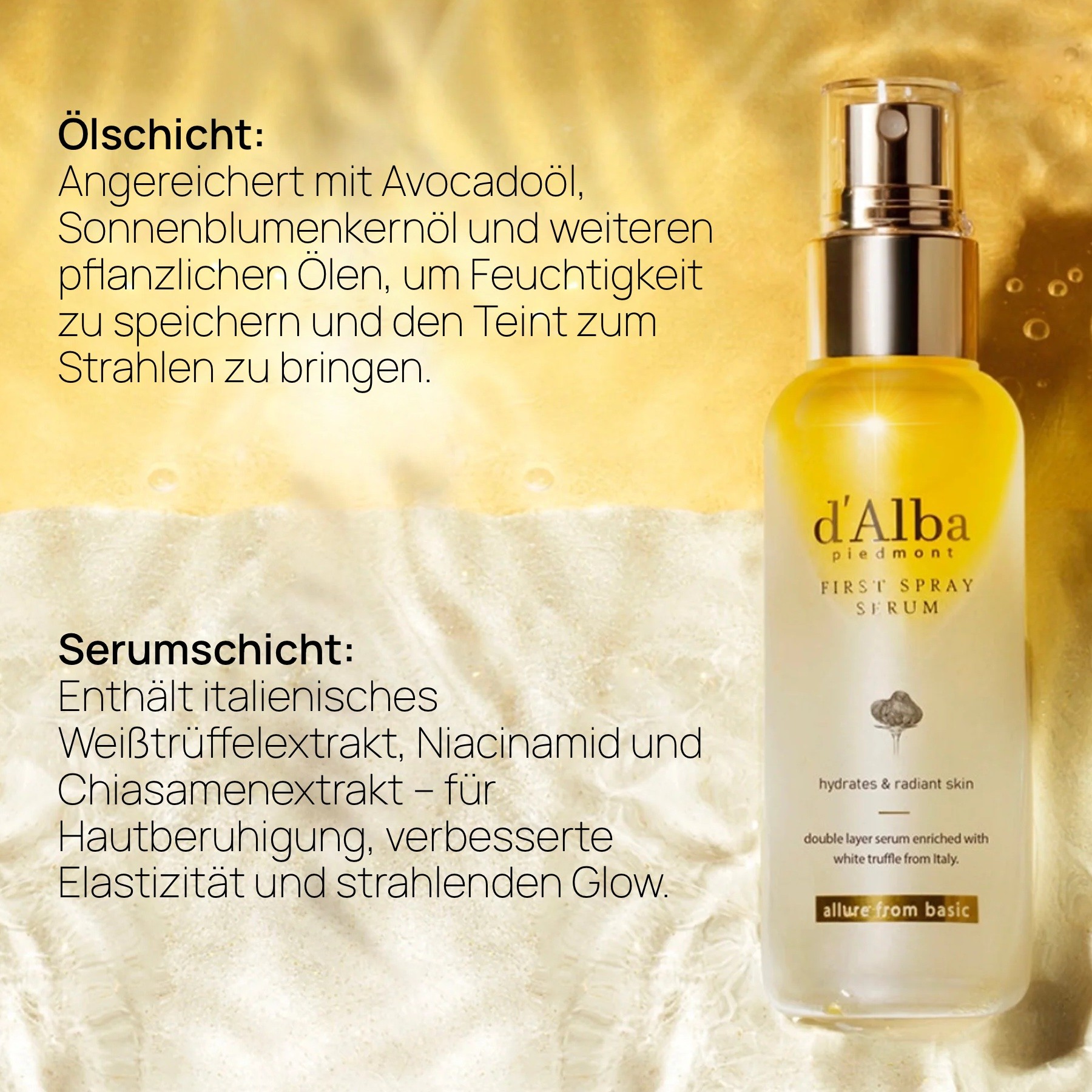 d’Alba First Spray Serum Glow Anti-Aging Feuchtigkeit Gesichtsspray 