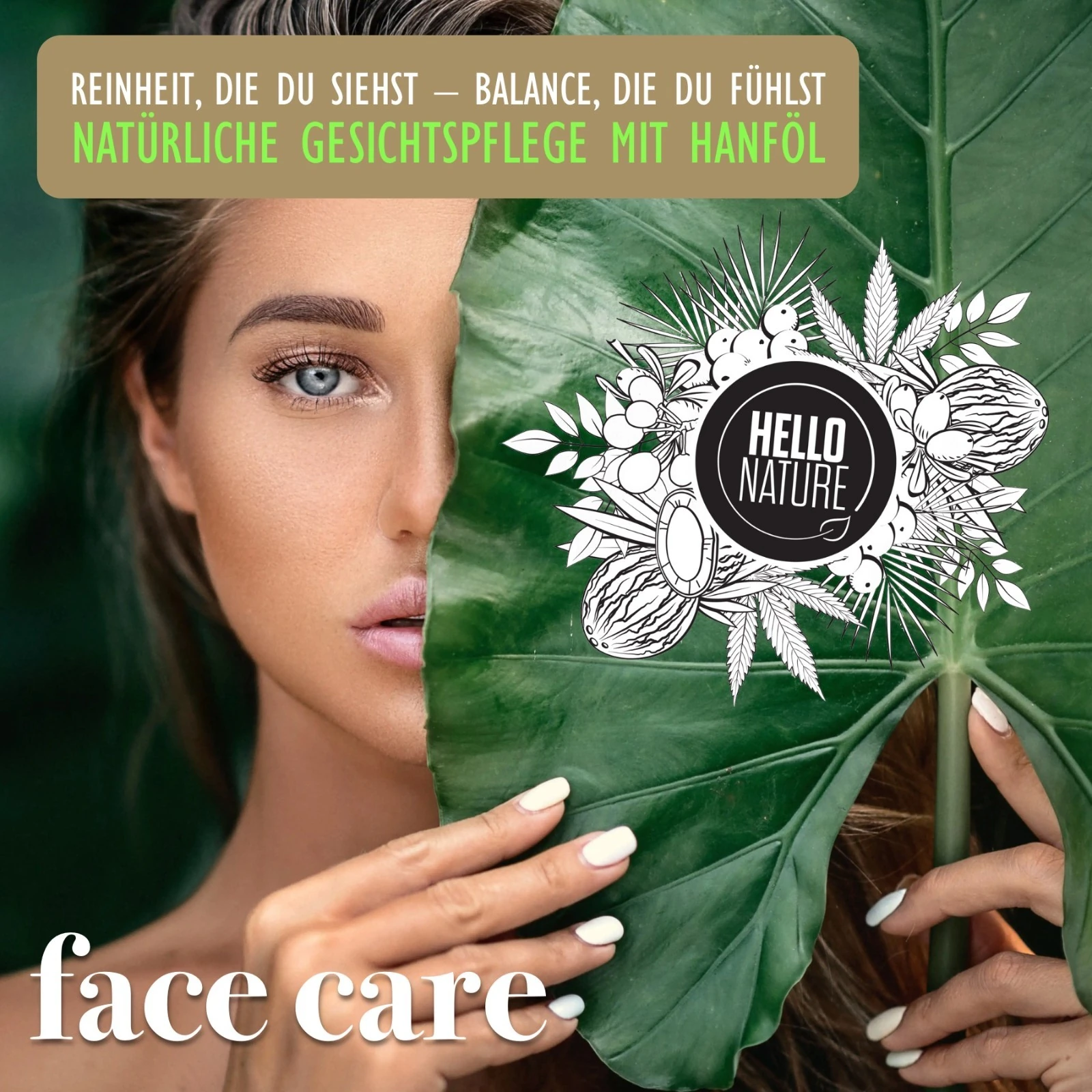 Gesichtsreinigung Haut Gesicht Regeneration Reinigungsöl mit Hanföl BIO Natur 100ml