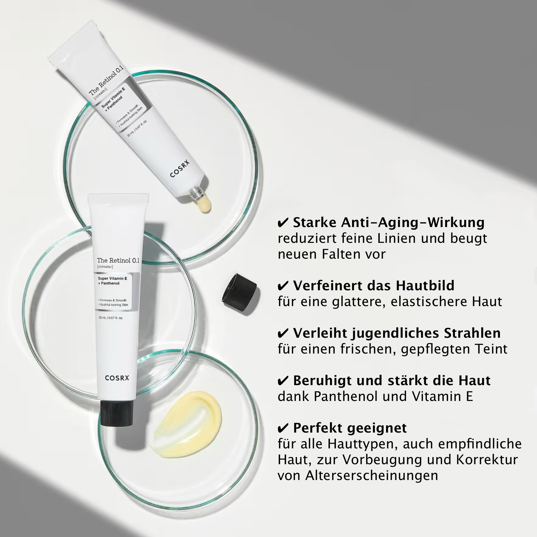 COSRX Retinol 0.1 Anti-Aging Gesichtscreme mit Hyaluronsäure