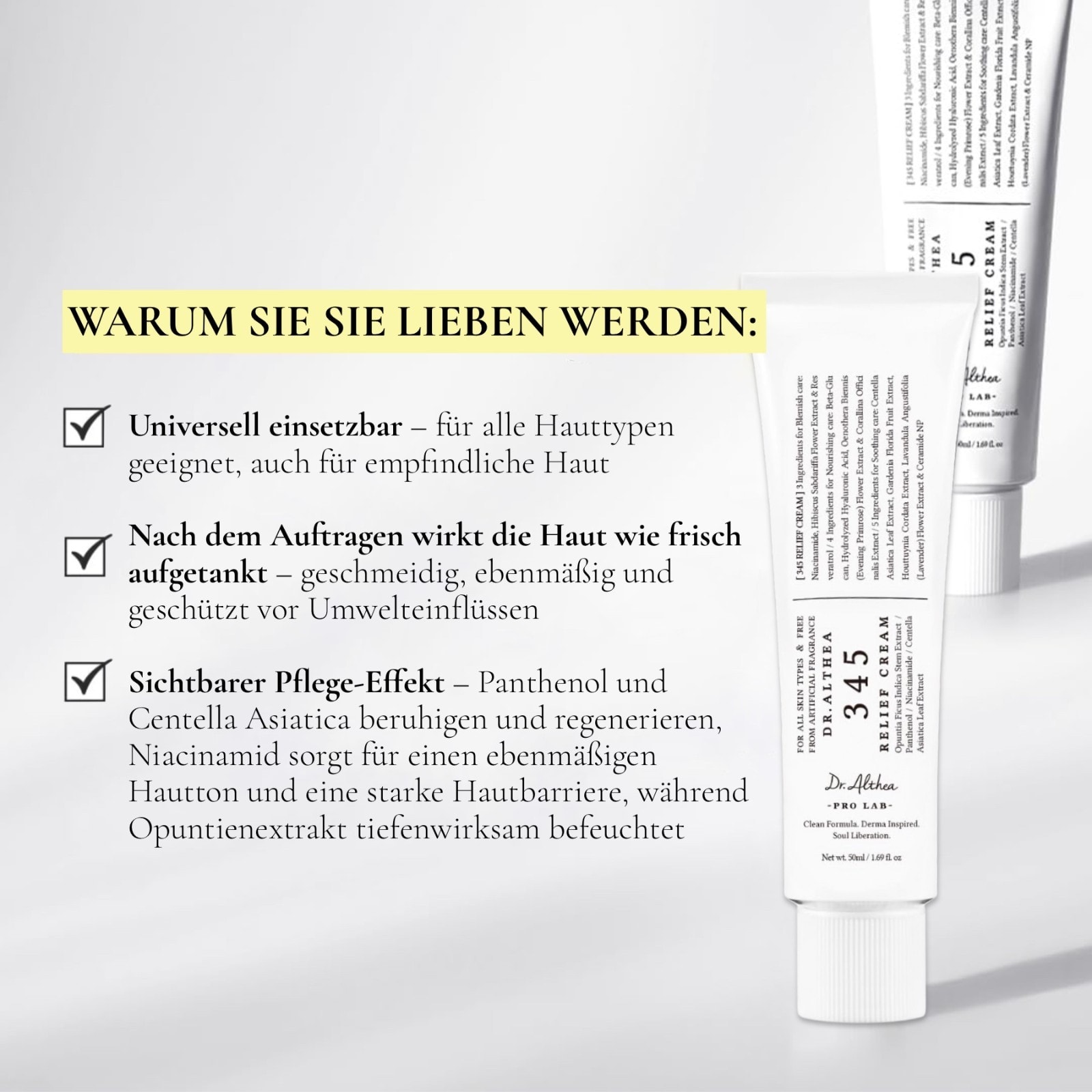 Dr. Althea 345 Relief Cream – Intensive Repair Cream mit Niacinamid & Panthenol