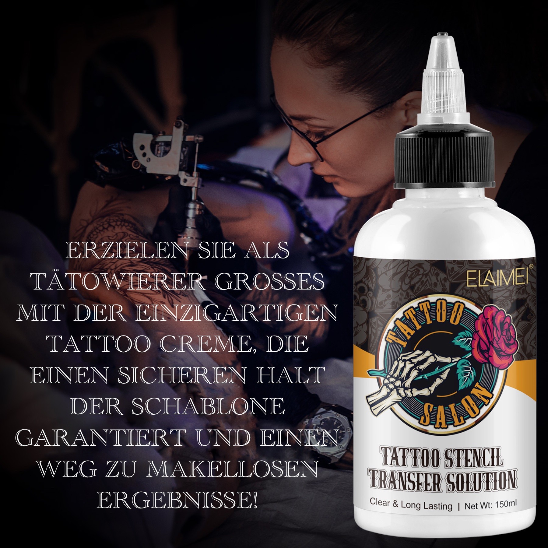 Tattoo Schablonen Transfer Gel Creme Abzugsflüssigkeit Stencil Solution 