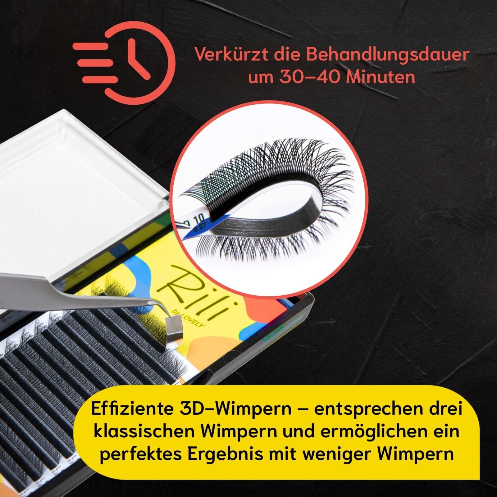 W 3D Volumen Wimpern Wimpernfächer Rili für Wimpernverlängerung von Lovely