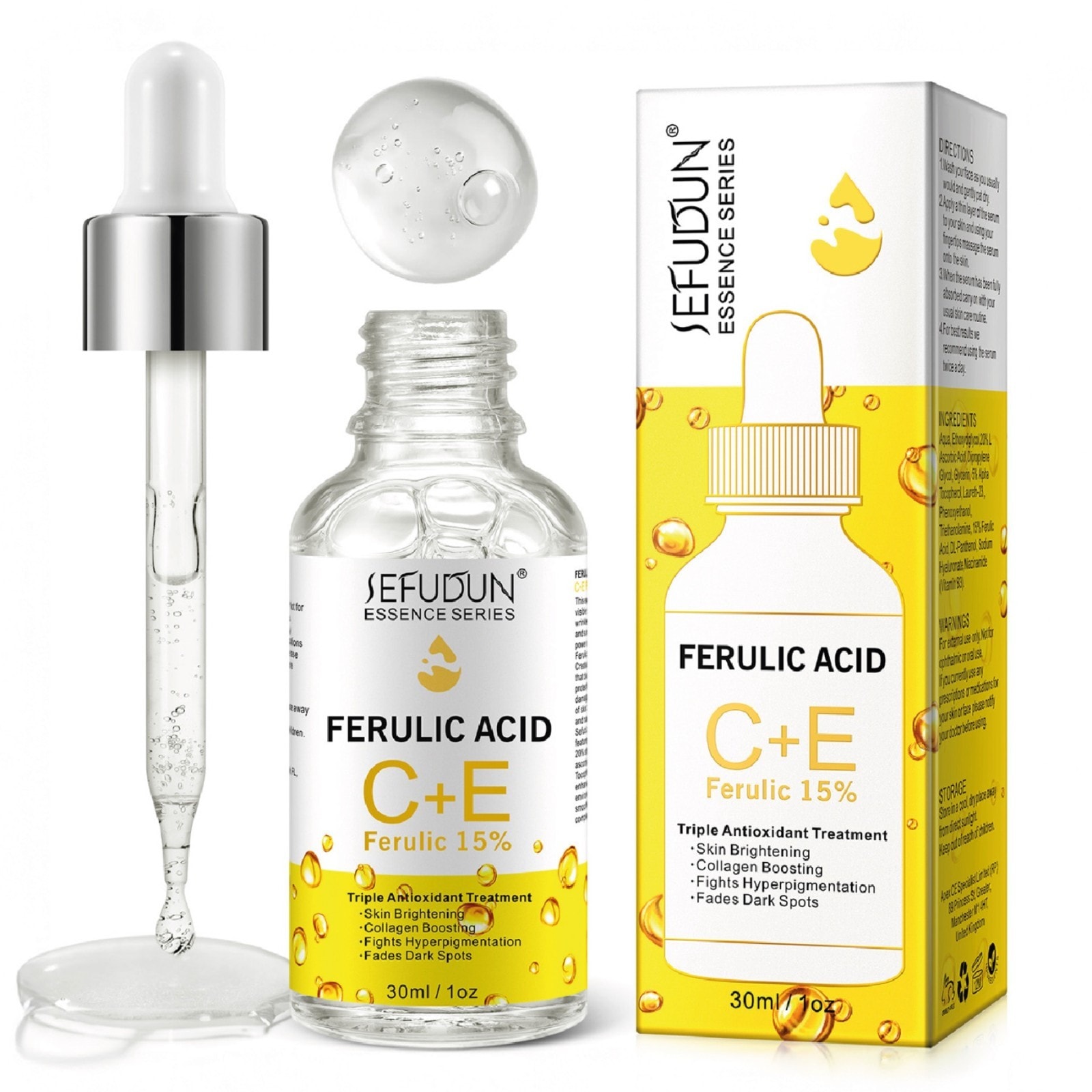 Anti-Aging Gesichtsserum Ferulic Acid mit Vitamin C + E 