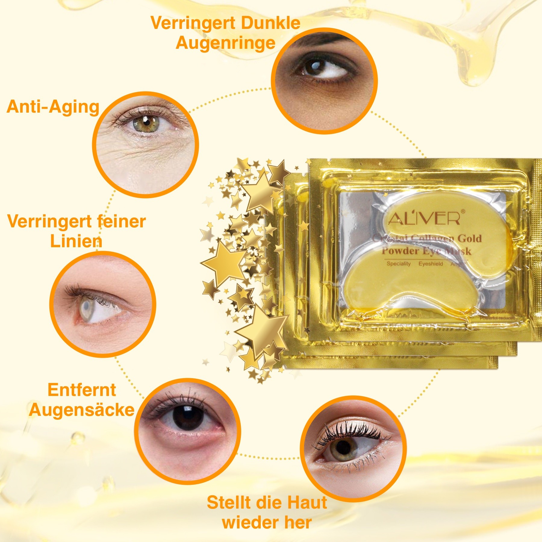 Gold Crystal Collagen Augenpads 