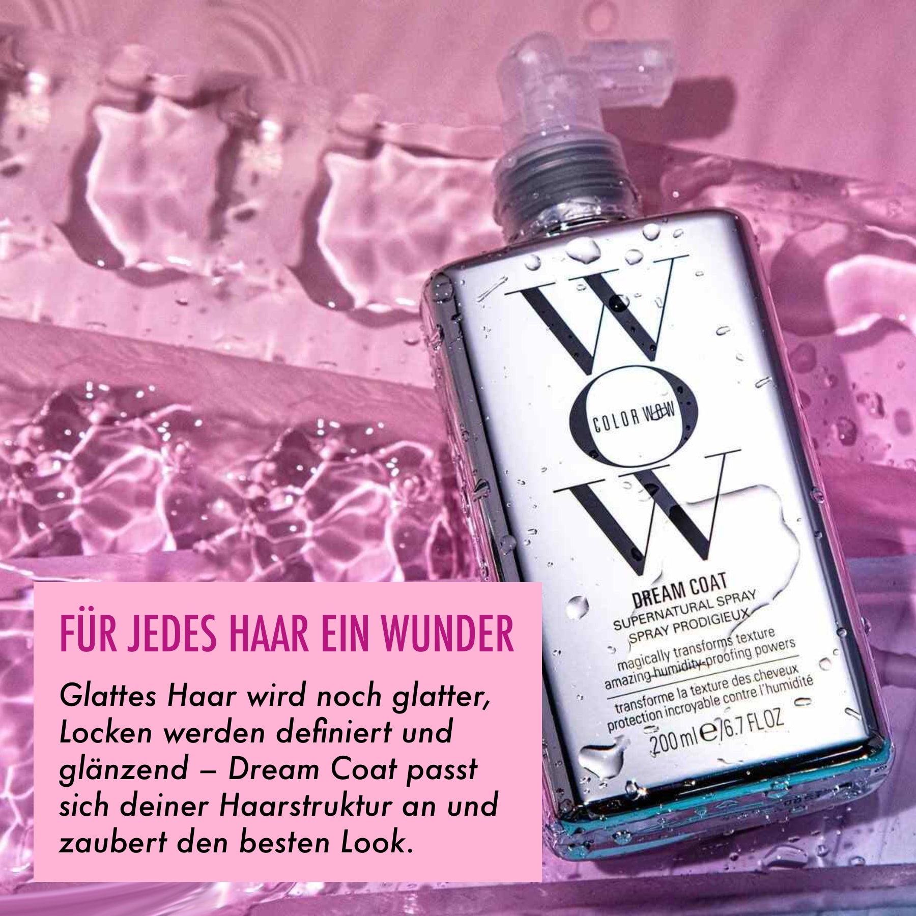 Anti-Frizz Glanzspray – Wow Dream Coat Hitzeschutz für Haare