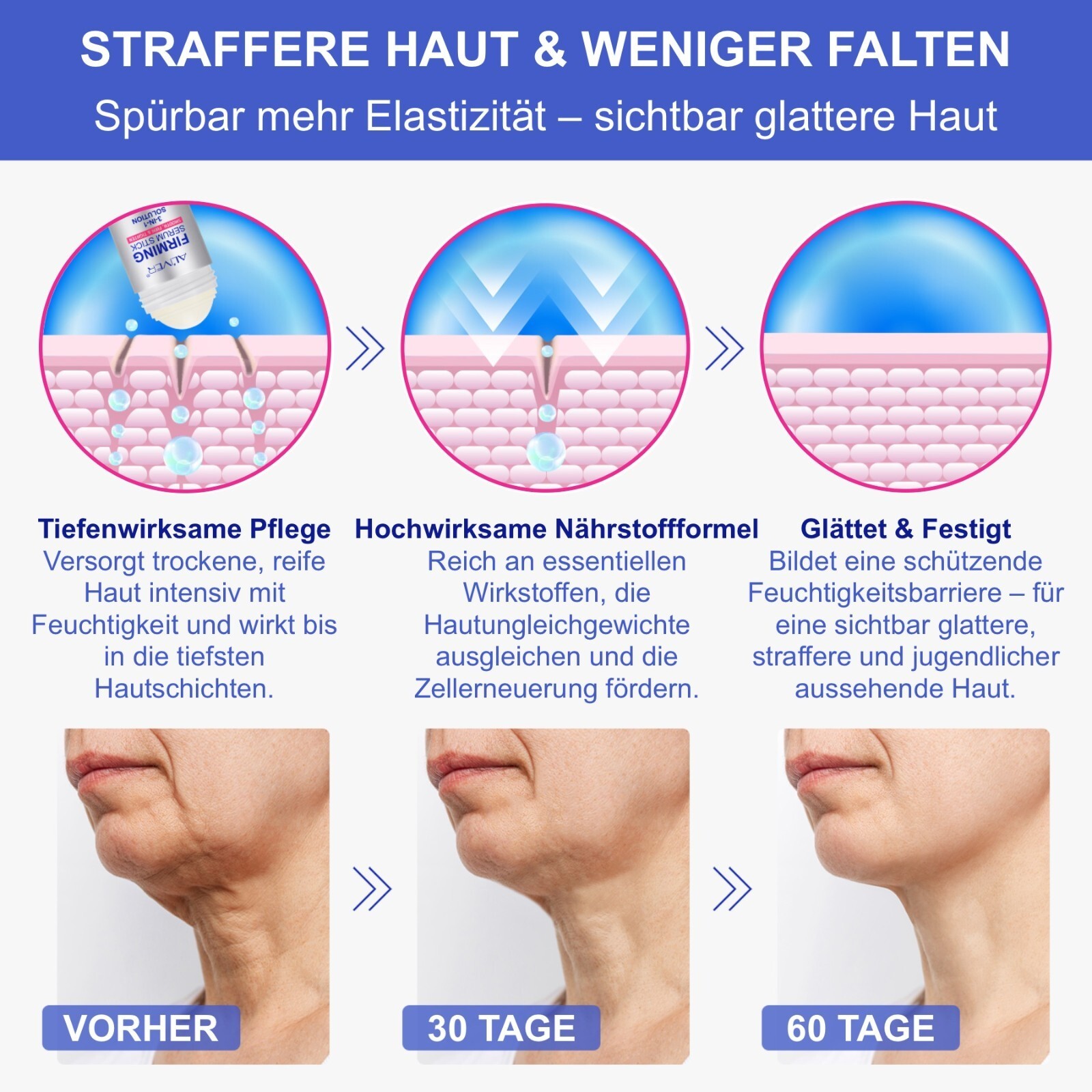 Anti-Aging Anti Falten Retinol Serum Hautpflege Straffung Feuchtigkeit Stick