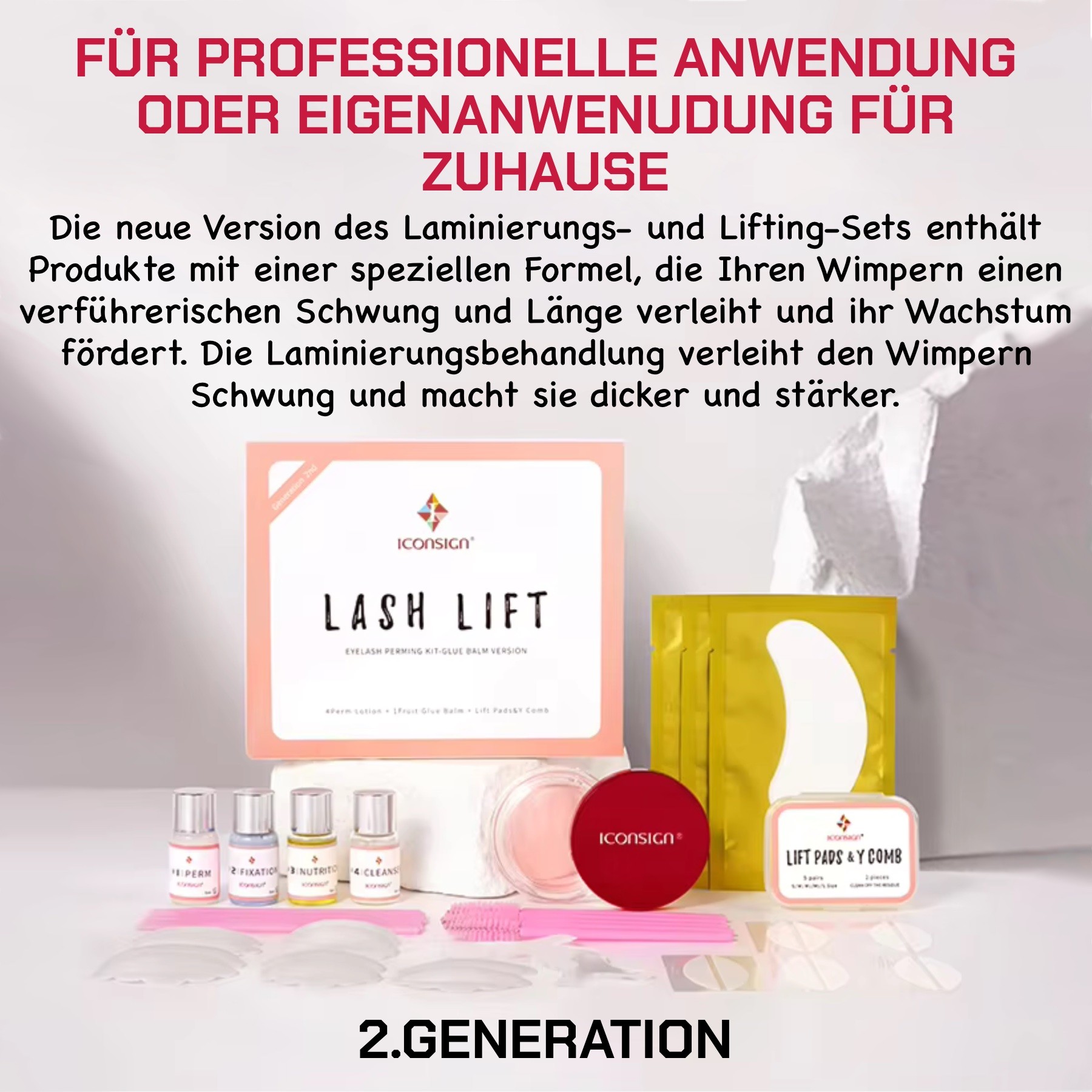 Wimpernlifting Set der 2 Generation mit Cream Kleber