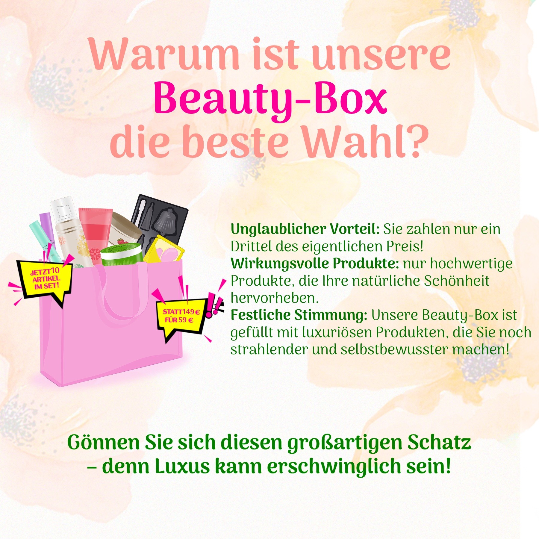 Geschenkset Pflege Beauty Box 10 Teile für 59€ statt 149€