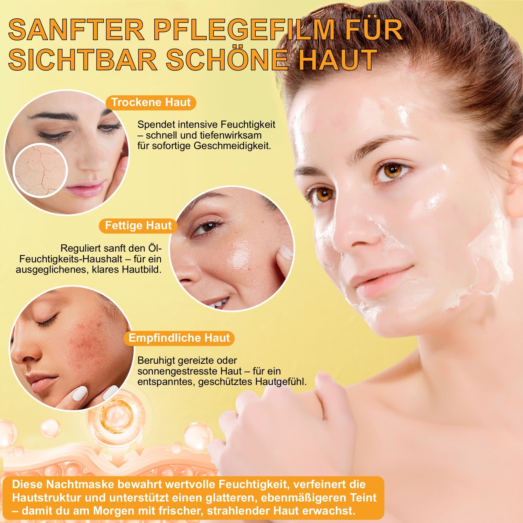Kollagen Nachtmaske fürs Gesicht – Wrapping Mask mit Retinol, Vitamin C & Kurkuma