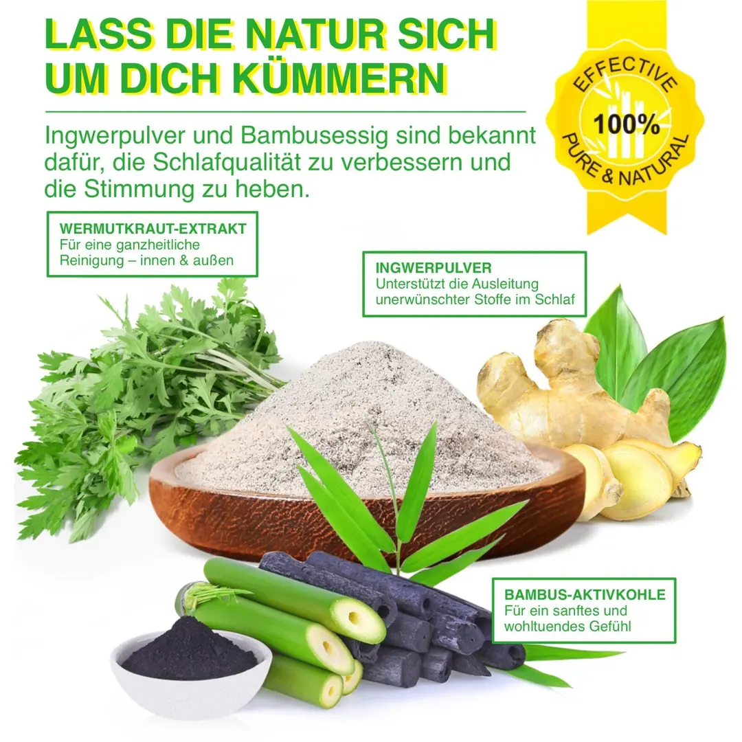 Detox Fupflaster Fu Pflaster Entgiftungspflaster Bambusessig Ingwer  Extrakt 60 St.