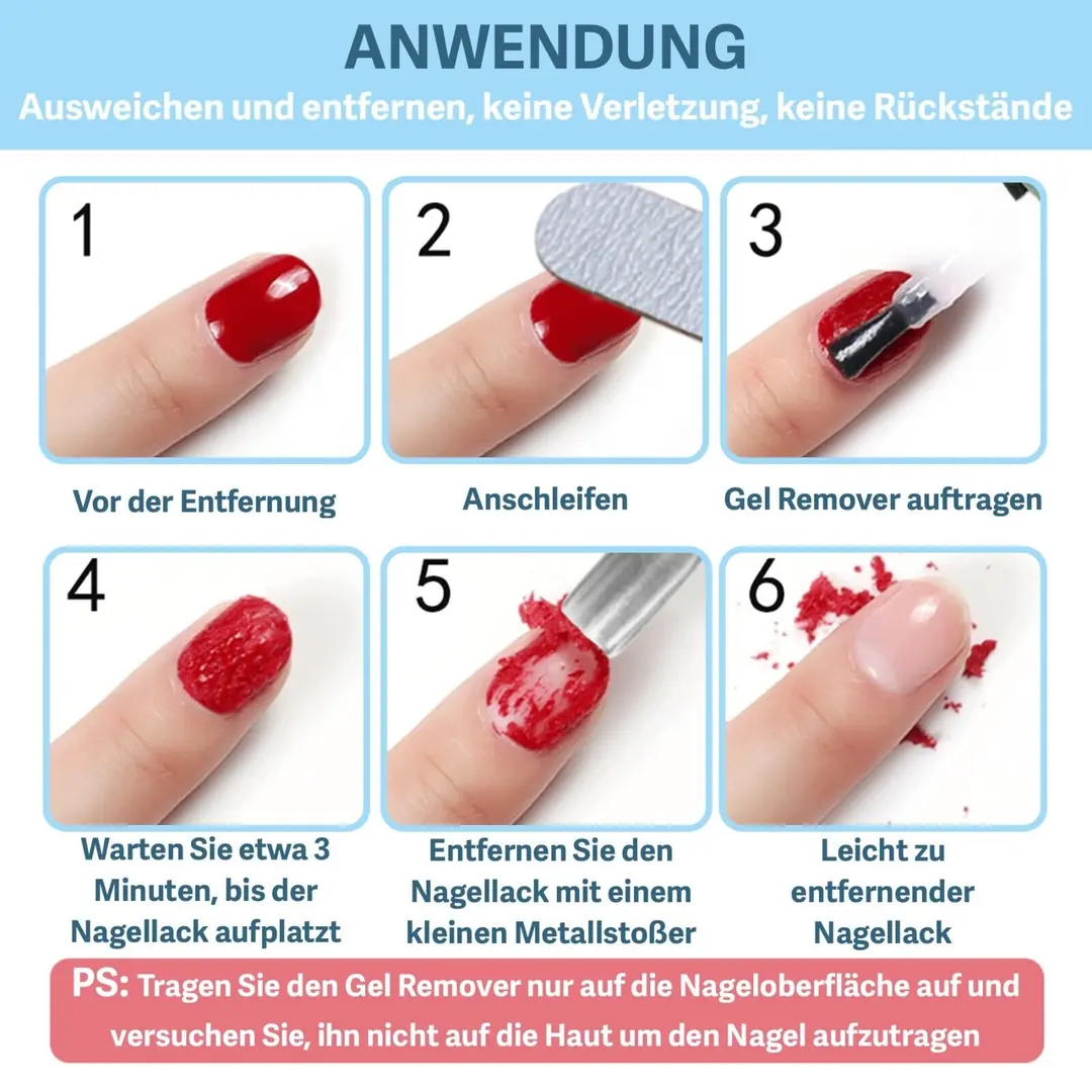 2x Gel-Nagellackentferner – Entfernt Acryl, Gel & UV-Lack In 3-5 Min., Kein Einweichen, Pflanzliches Gel
