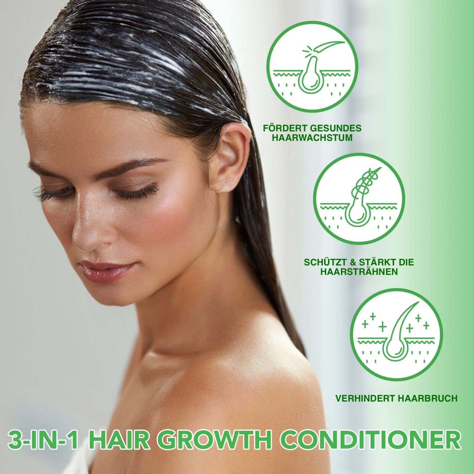 3-in-1 Conditioner  mit Rosmarin, Minze und Kürbis Öl angereichert mit Biotin für Haarspülung 