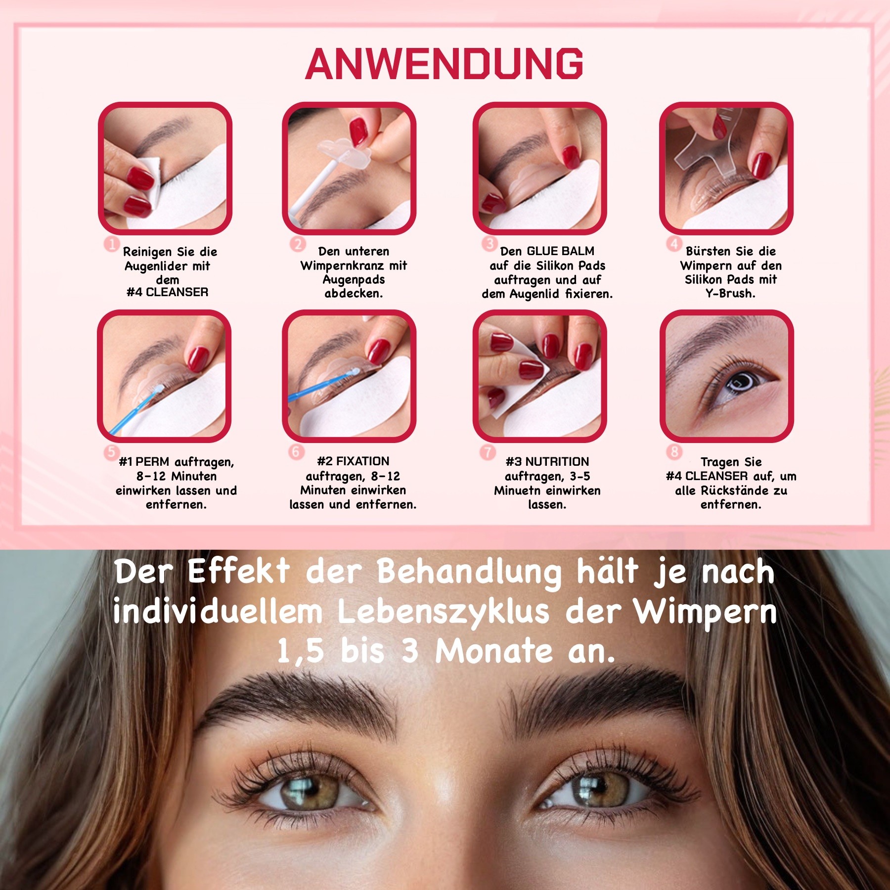 Wimpernlifting Set der 2 Generation mit Cream Kleber