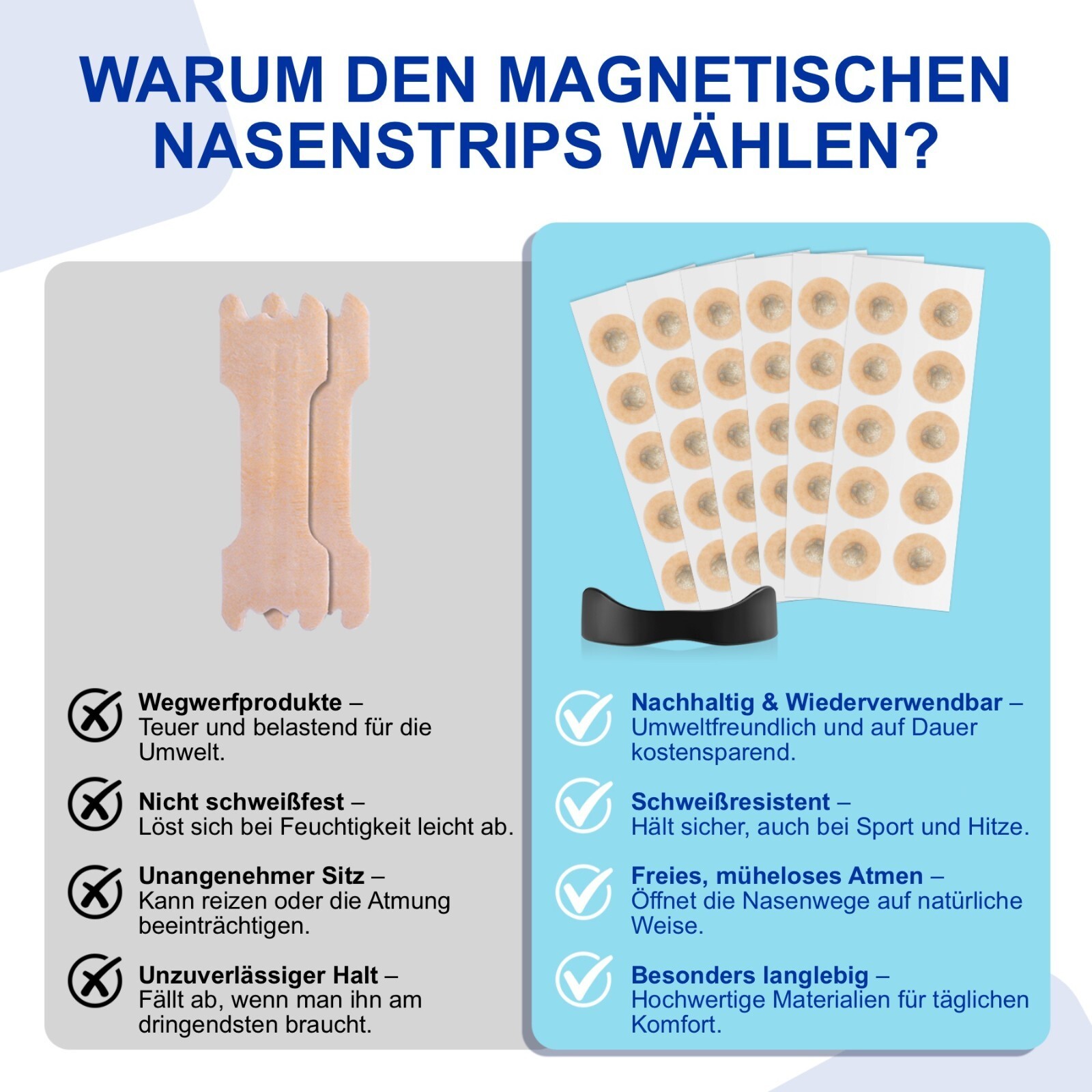 Magnetische Nasenstrip Nasenpflaster Schnarchreduzierung Schnarchstopp