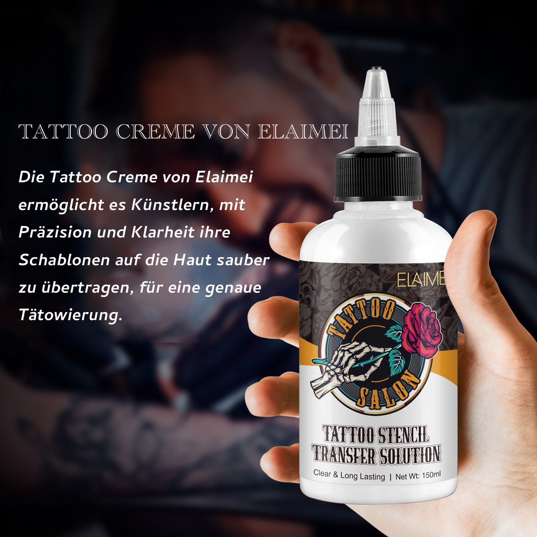 Tattoo Schablonen Transfer Gel Creme Abzugsflüssigkeit Stencil Solution 