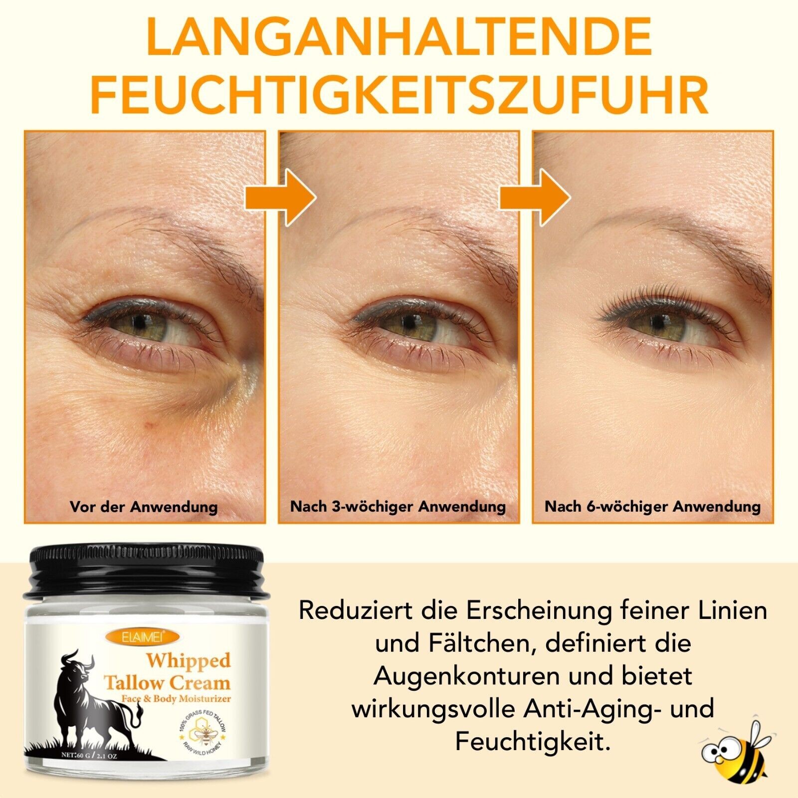 Rindertalg Honig Gesicht Creme 