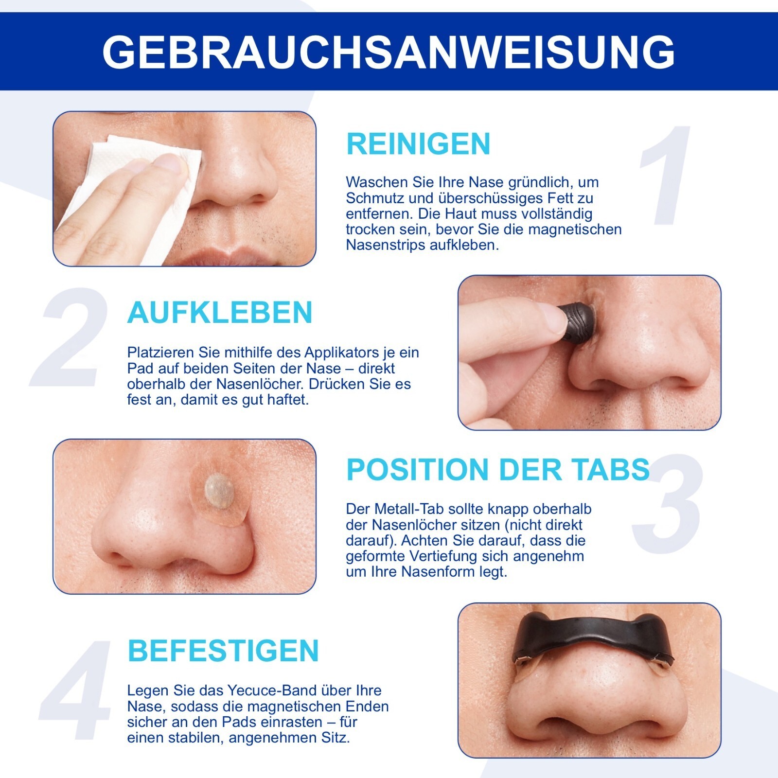 Magnetische Nasenstrip Nasenpflaster Schnarchreduzierung Schnarchstopp