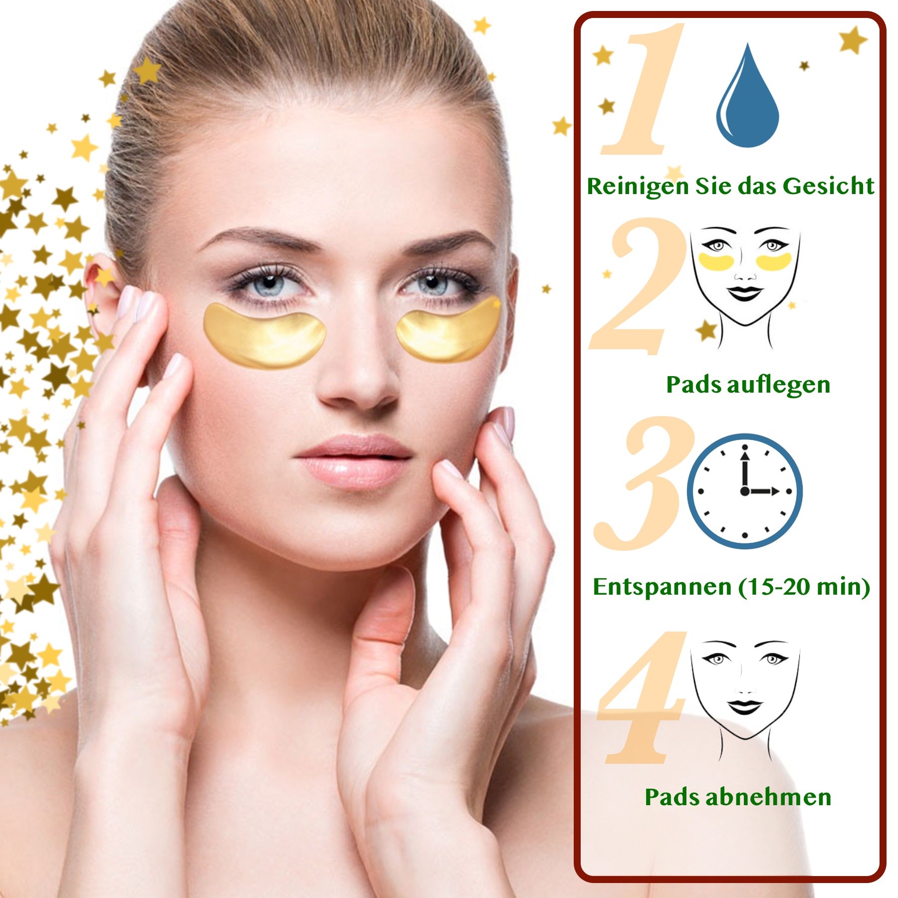 Crystal Biocollagen Gold Gel Augenpads