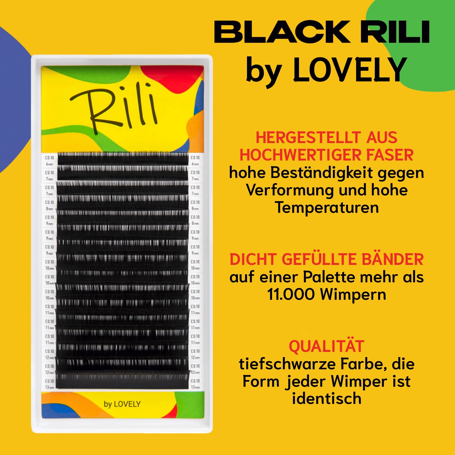 Wimpernverlängerung schwarze Einzelwimpern Rili 