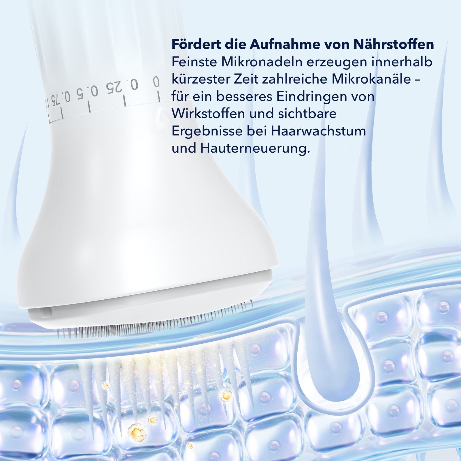 Derma Stamp Dermapen Microneedling Mesoroller 140 Edelstall Nadeln mit Serumtank