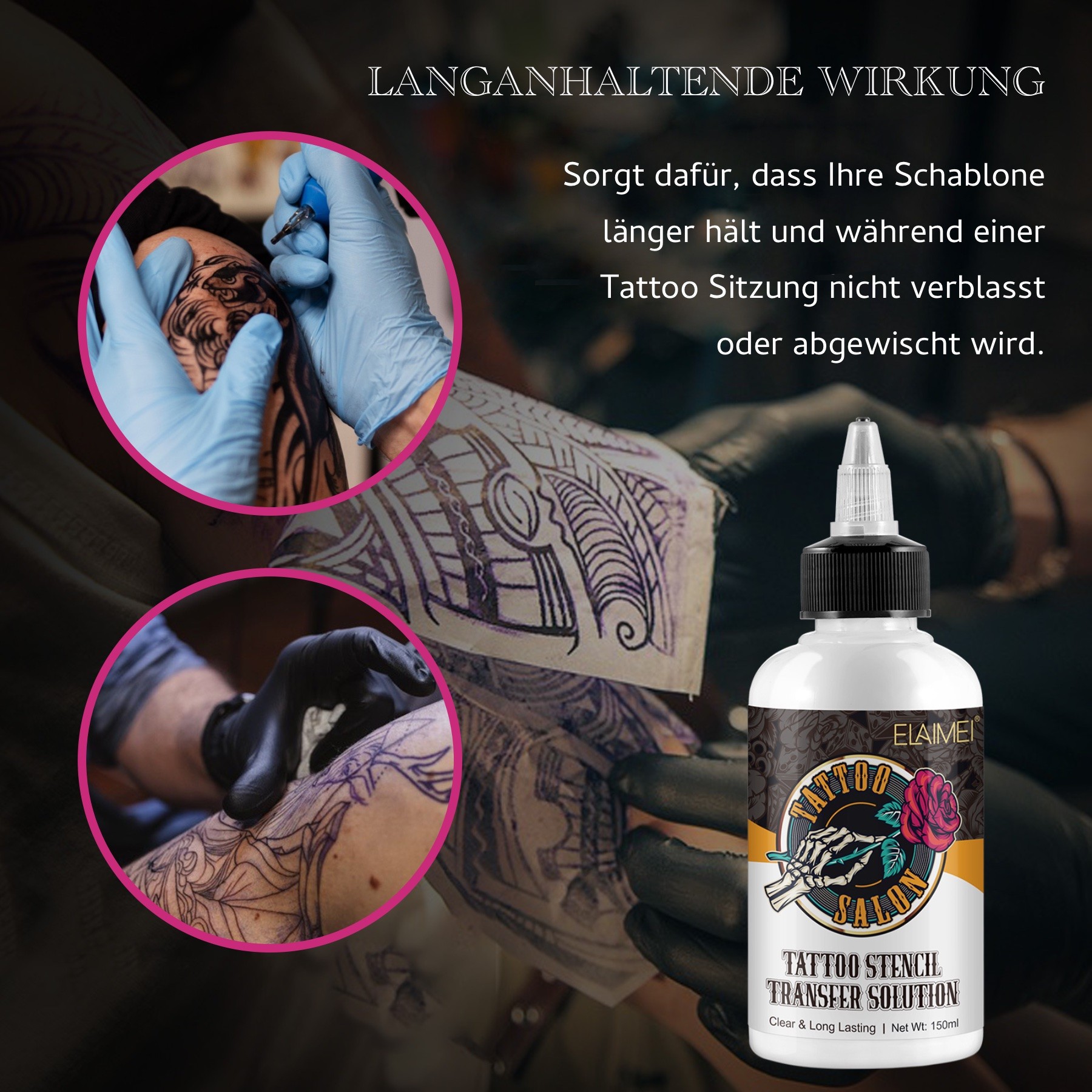 Tattoo Schablonen Transfer Gel Creme Abzugsflüssigkeit Stencil Solution 