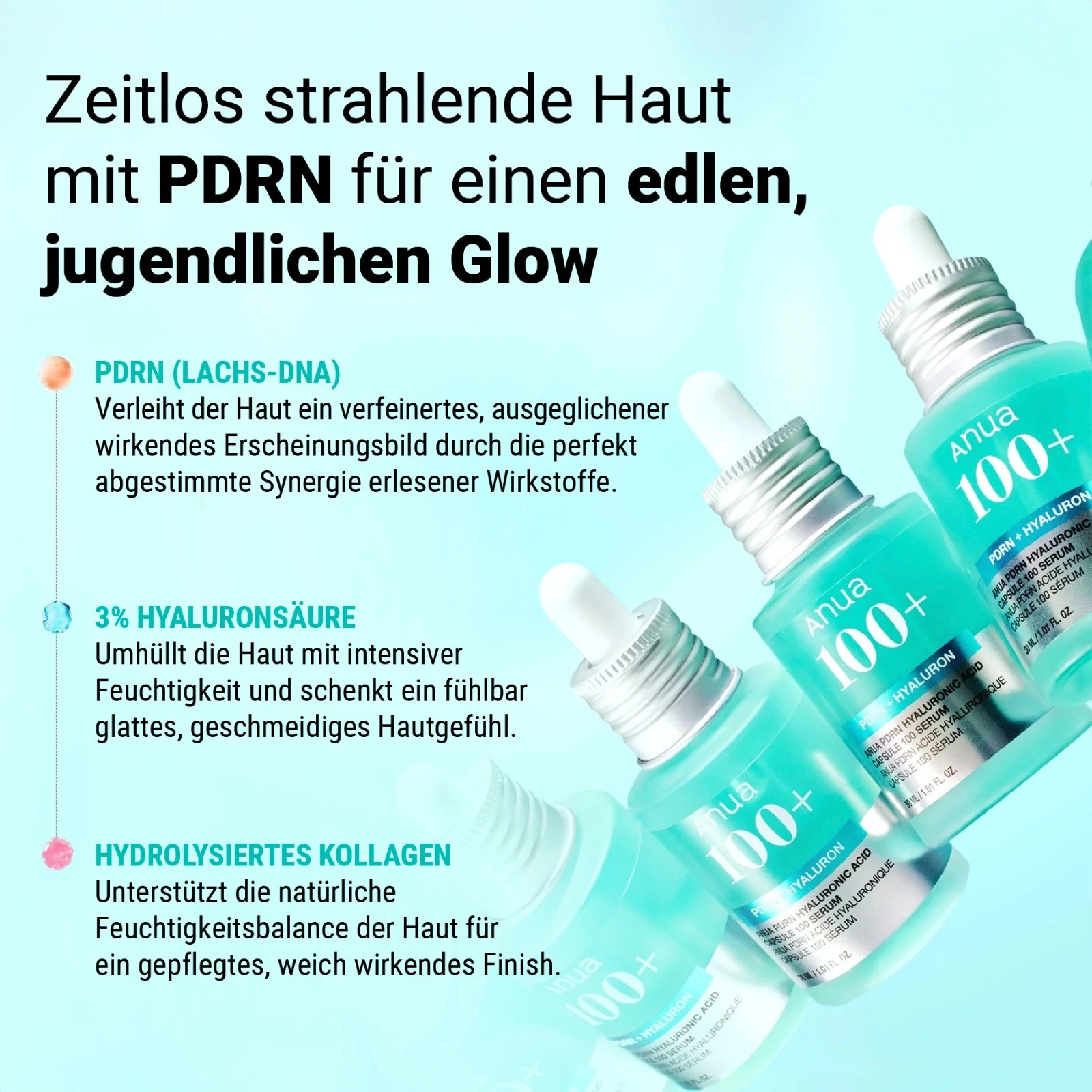 ANUA Hyaluronic Acid Capsule 100+ Serum Gesichtsserum Feuchtigkeitsserum für Gesicht 