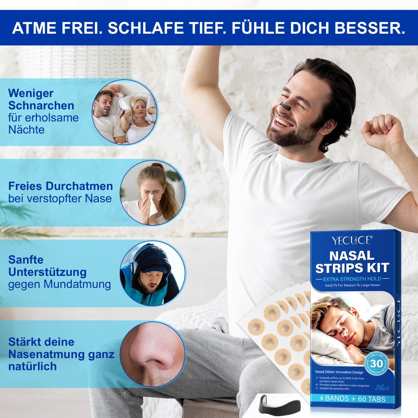 Magnetische Nasenstrip Nasenpflaster Schnarchreduzierung Schnarchstopp