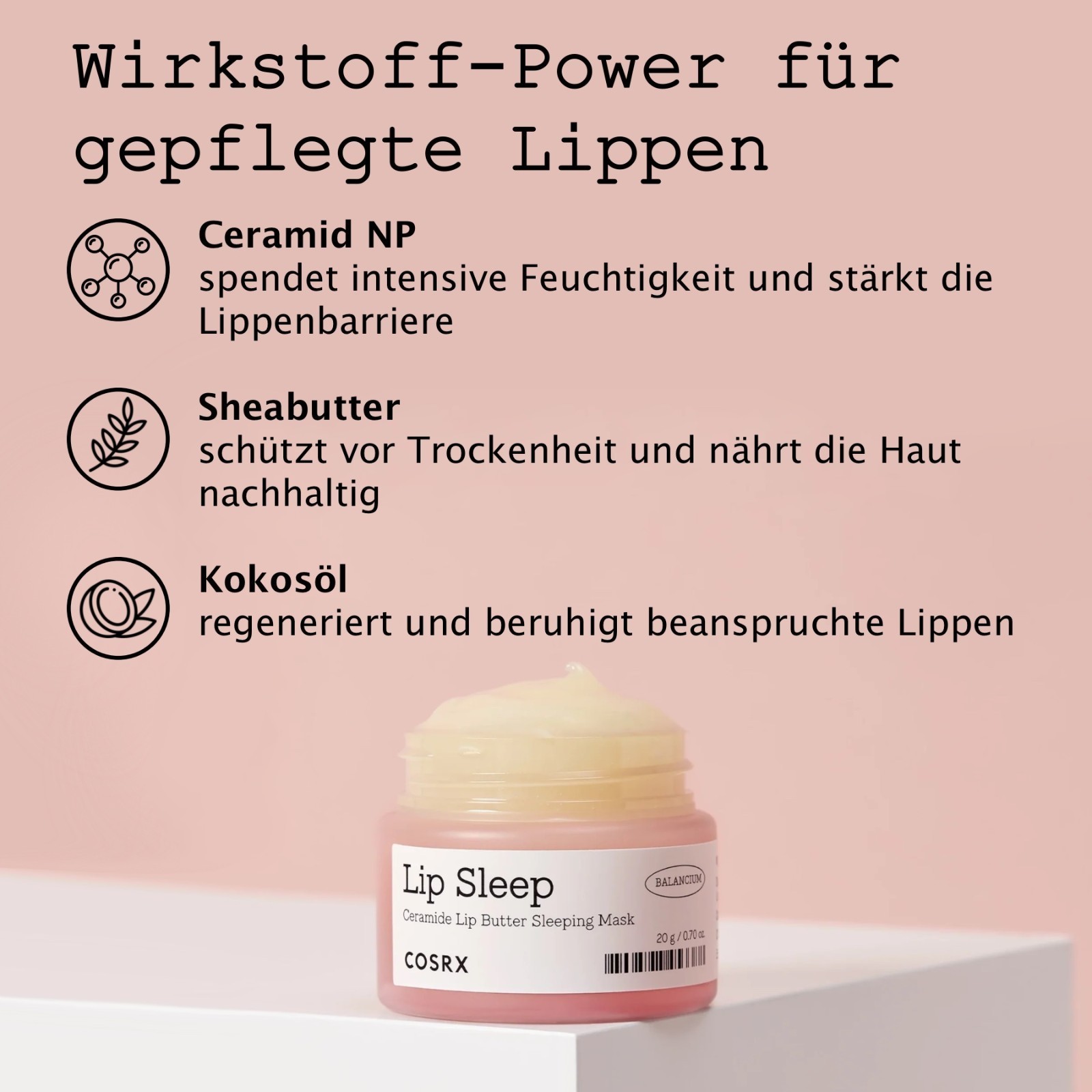 Lippenbalsam Lippenmaske Lippenpflege COSRX Lip Sleep Ceramide Buter Sleeping
