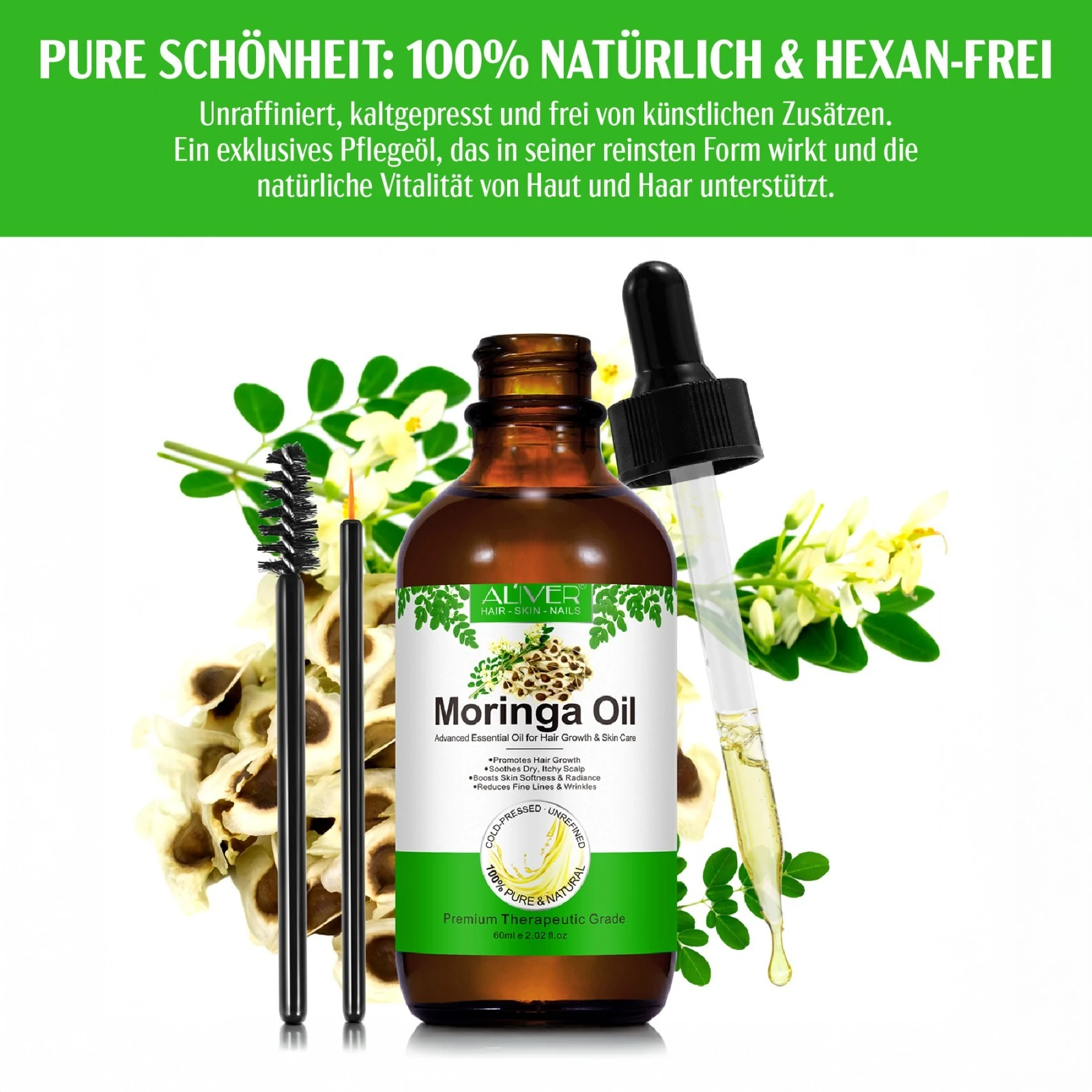 Moringa Öl für Haare und Haut 