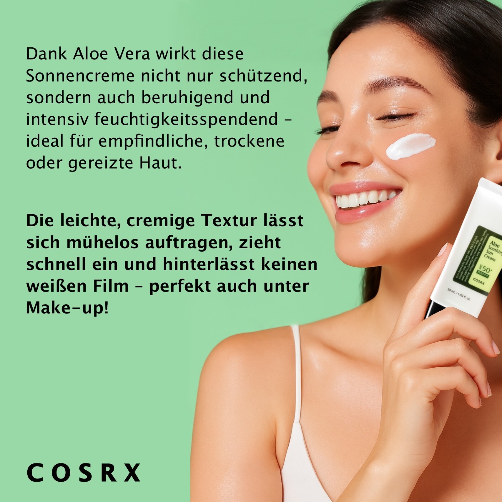 COSRX Sonnencreme mit Aloe Vera Soothing Sun Cream SPF 50+