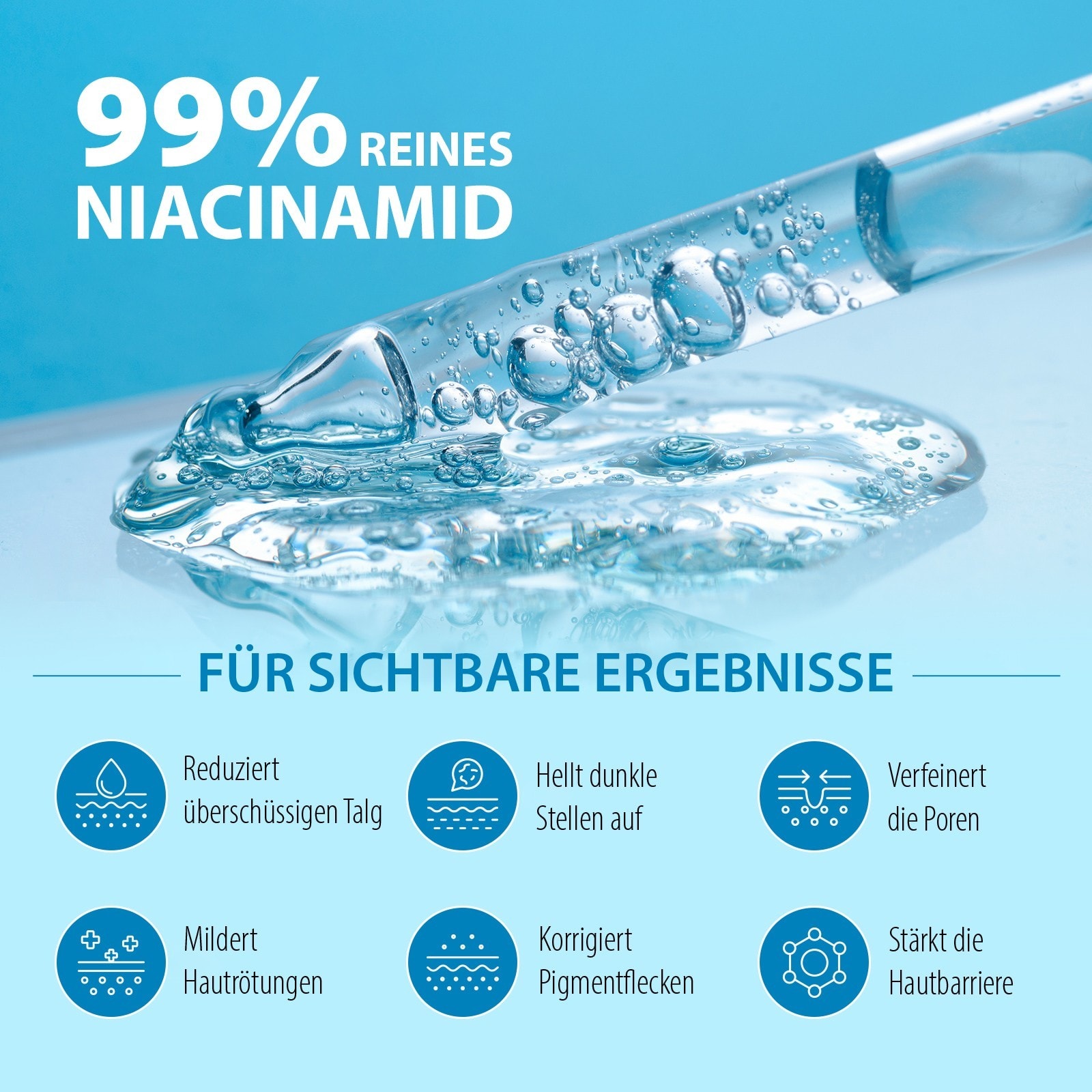 Gesichtsserum Niacinamide Hyaluronsäure B3 10% Haut Face Serum Microneedling 30ml