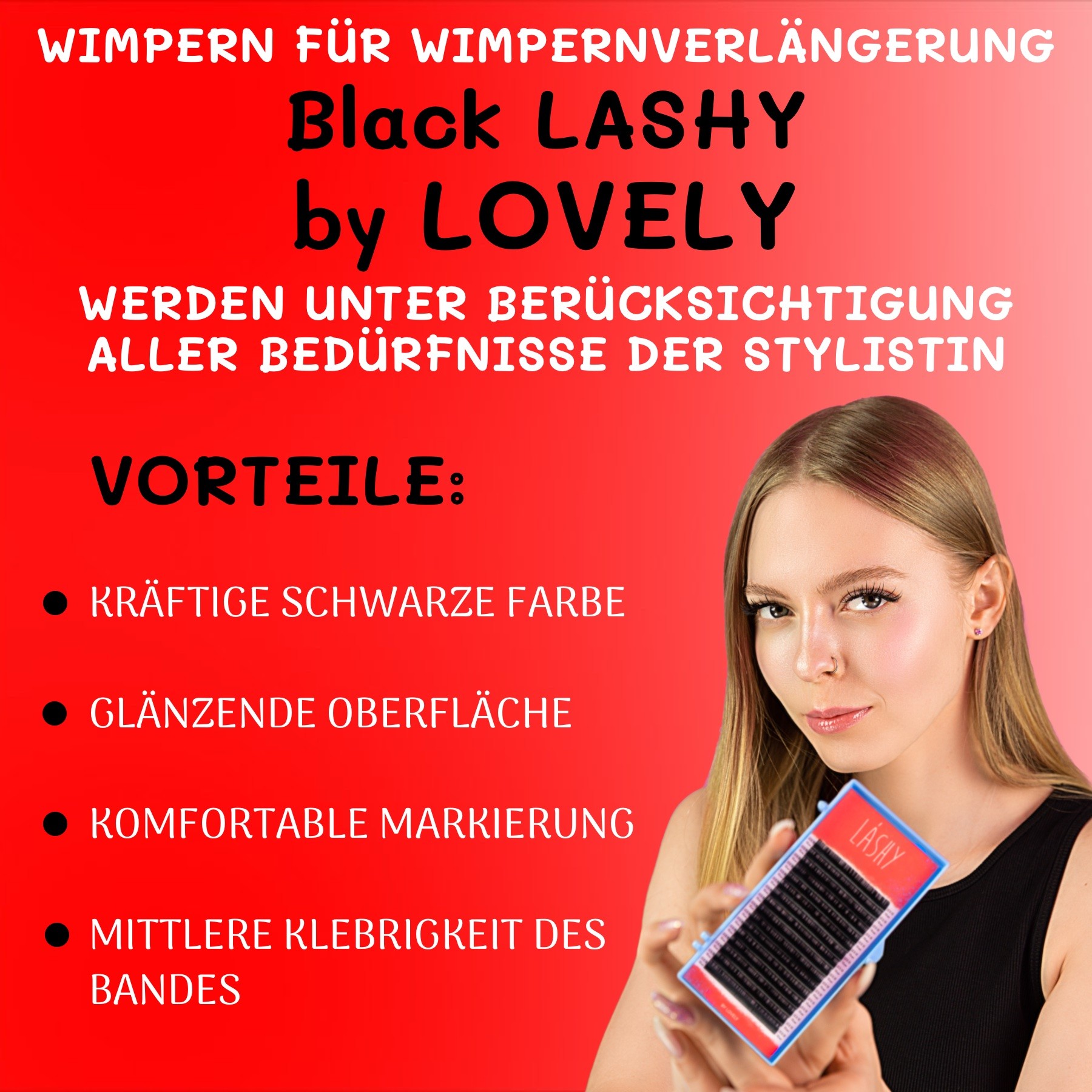 Einzelwimpern Black LASHY Neu  C, D, L und M Biegung