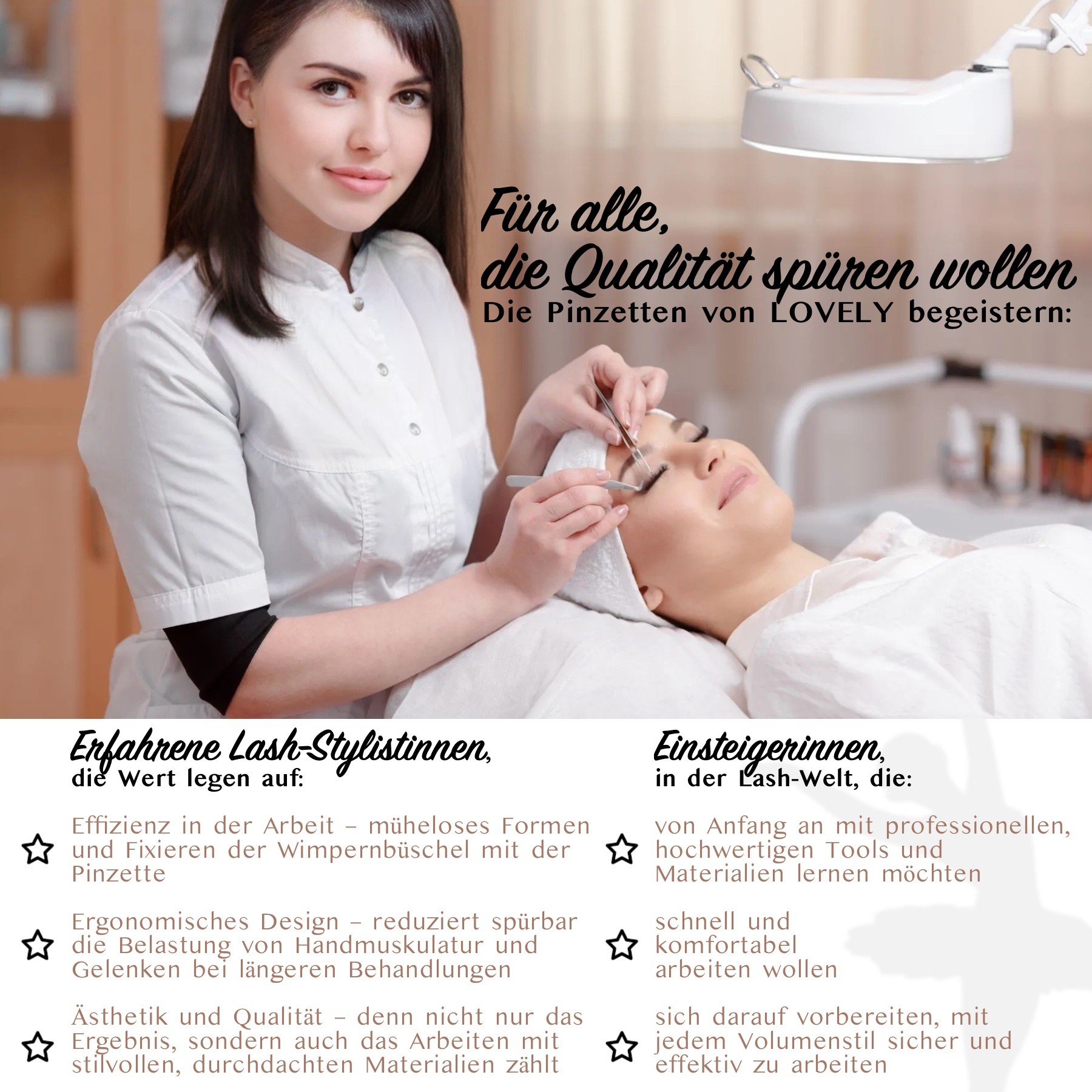 Wimpernverlängerung Wimpernpinzette 1:1 und Volumen Technik