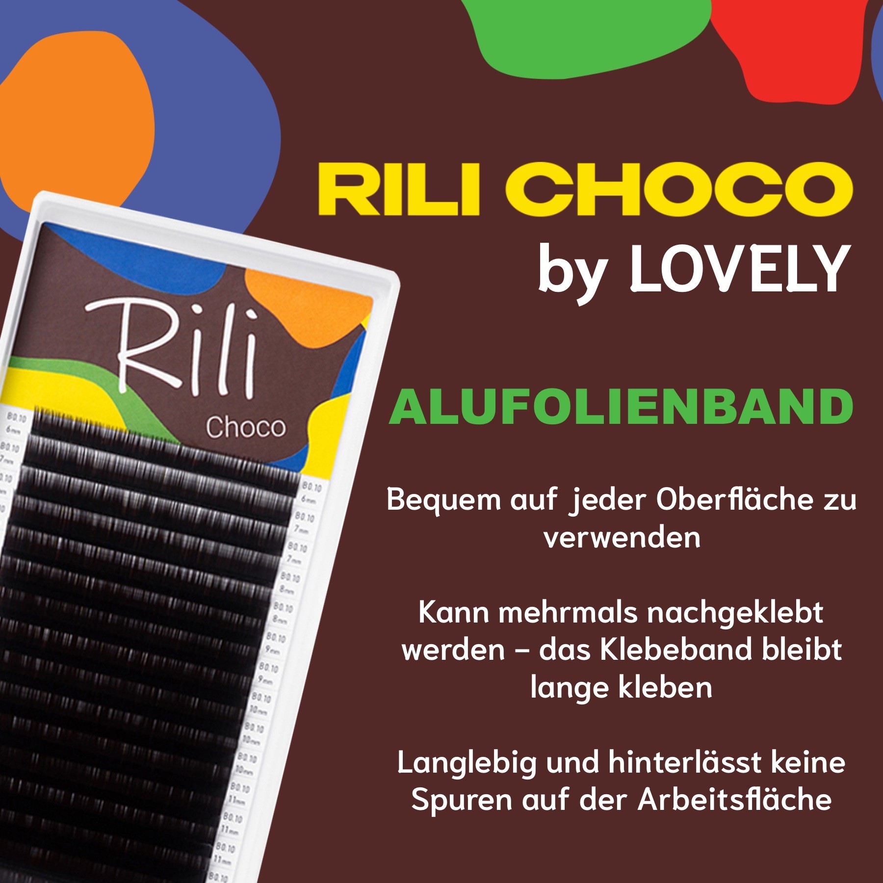 Wimpernverlängerung dunkel braune Einzelwimpern  Rili Choco