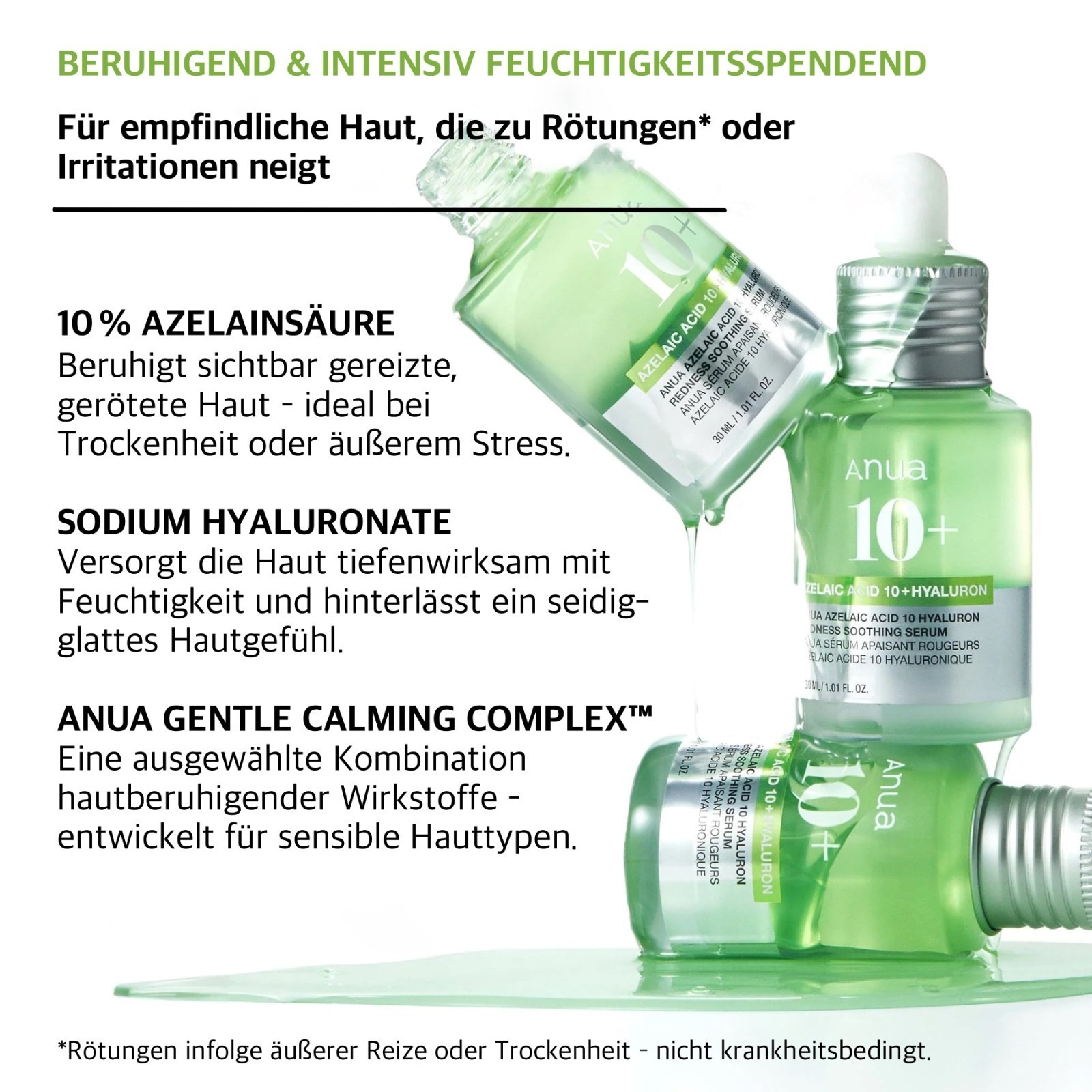 Gesichtsserum Anua 10% Acelaic Acid Hyaluron Redness Soothing Serum 30ml
