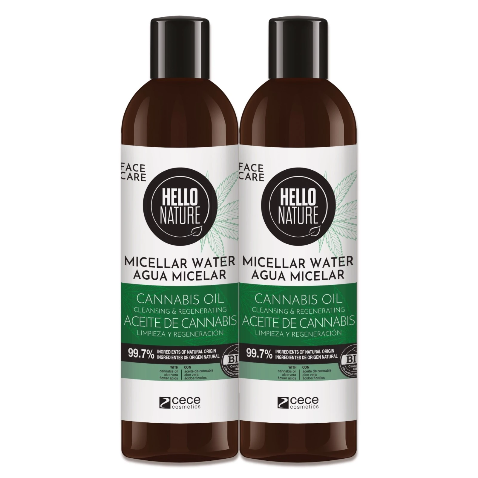 Mizellenwasser mit Hanföl Gesicht Cleanser sanfte Gesichtsreinigung Regeneration BIO Natur 300ml