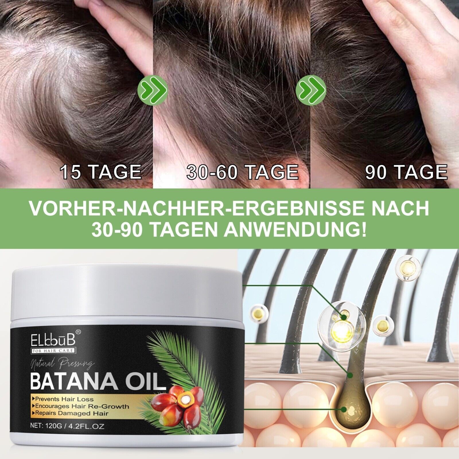 Bio Batana Öl für Haarwachstum