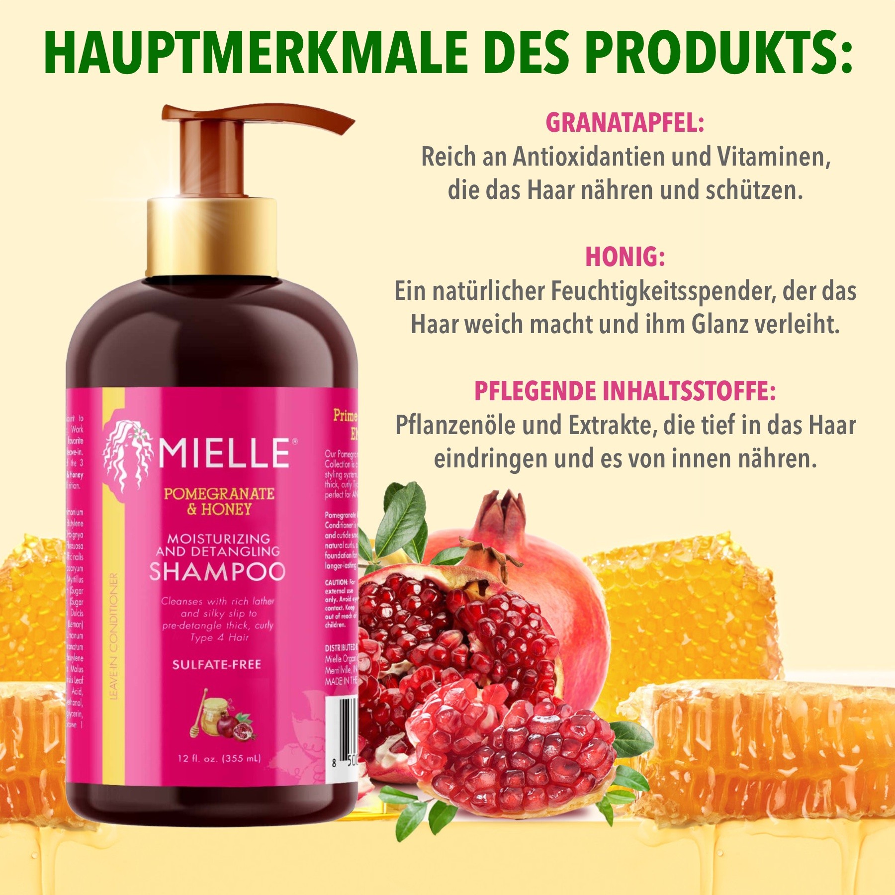 Haarpflege Set: Shampoo und Conditioner Pomegranate & Honey 