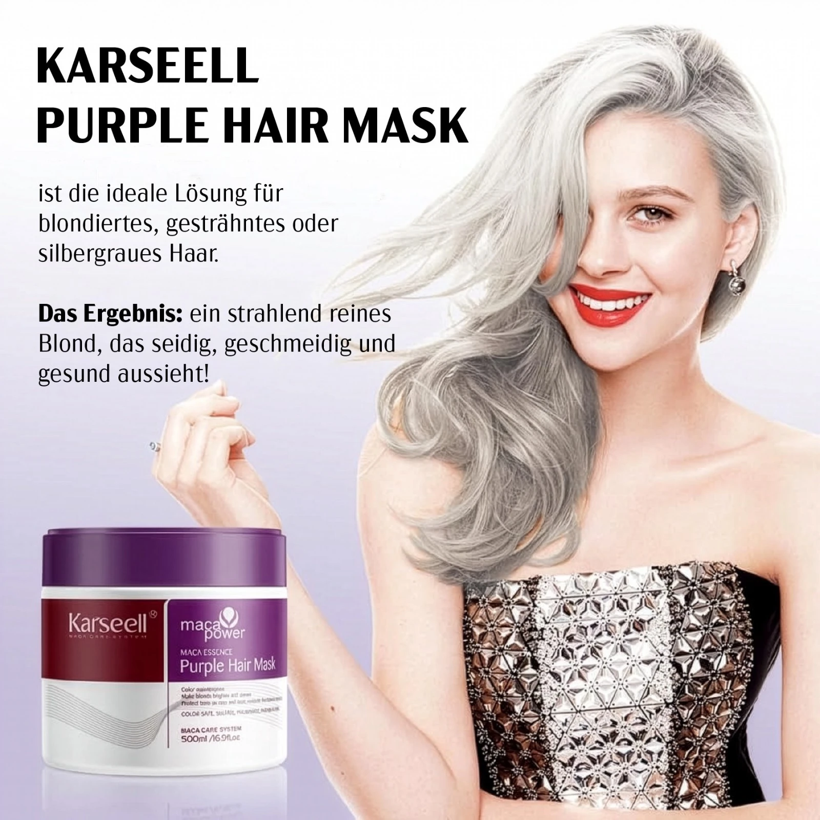 Karseell Purple Haarmaske  für Blondes, Blondiertes, Graues Haar 