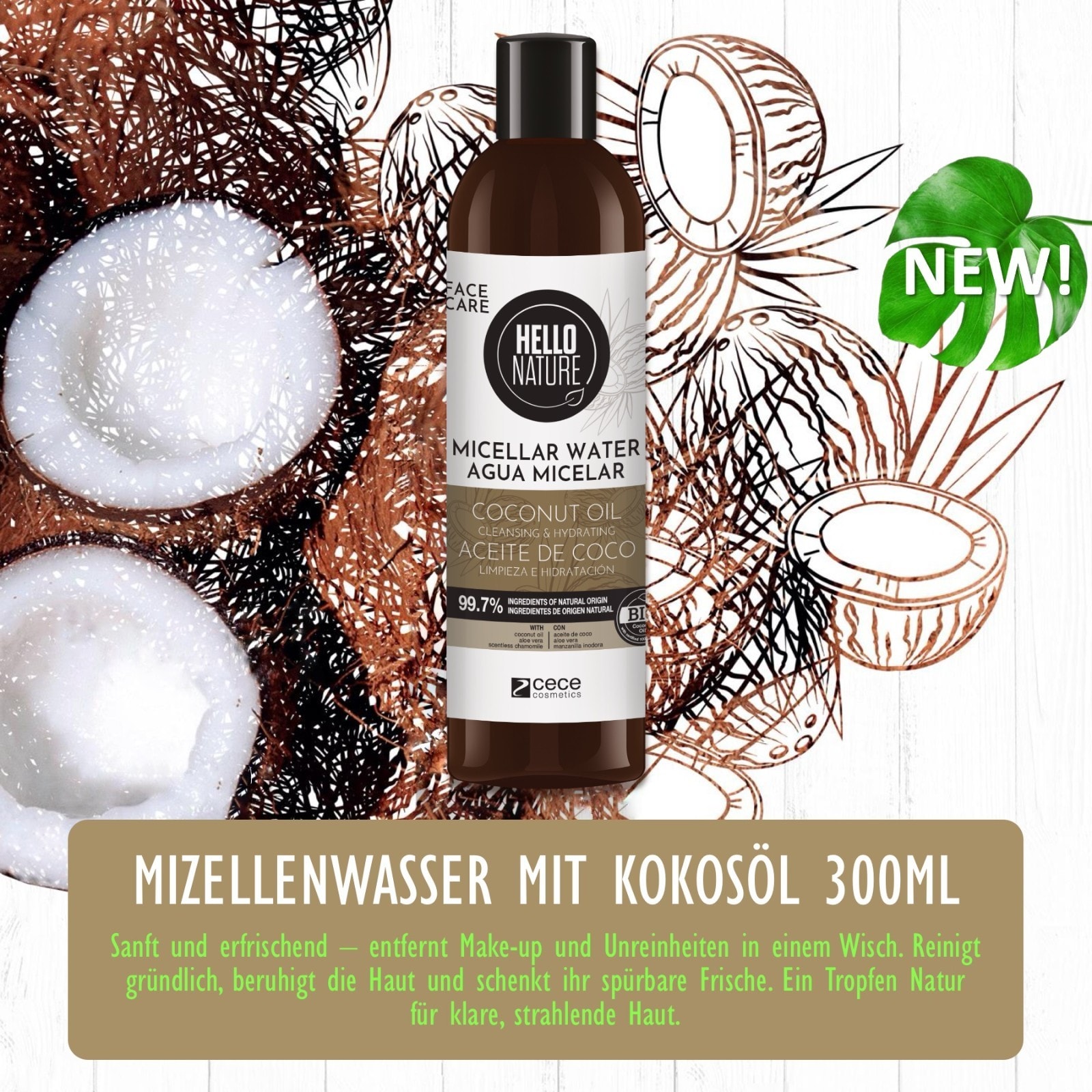 BIO Mizellenwasser mit Kokosöl 