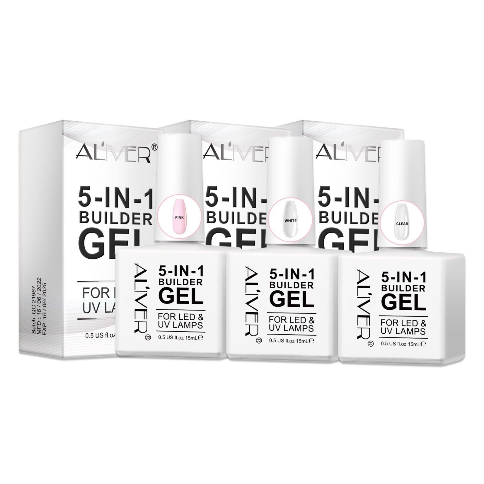 Aufbaugel Nagelaufbau in 3 Farben 5-IN-1 Builder GEL Nail UV LED 